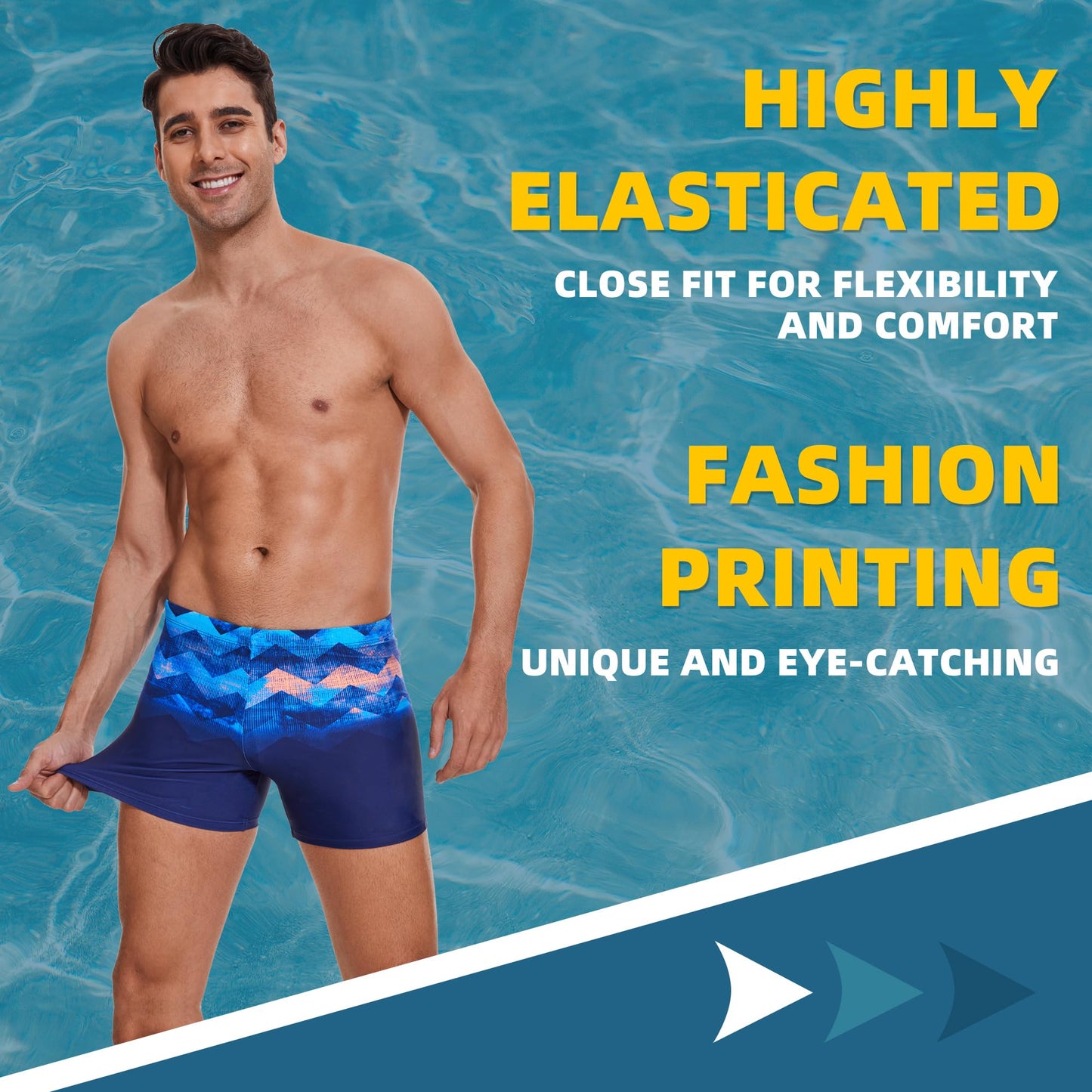 Men’s Short Swim Trunks – Quick-Dry, Hydrophobic Swim Shorts