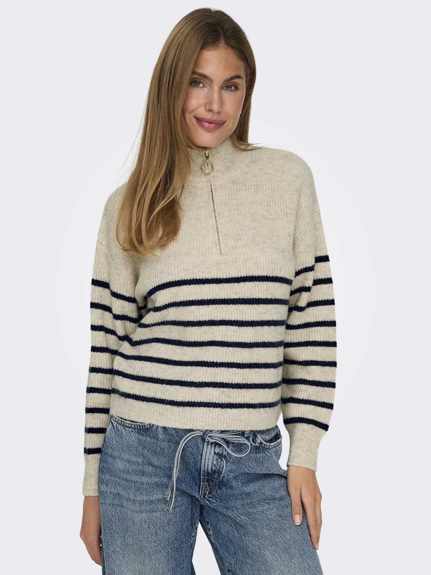 ONLY Women's Knitted Pullover – Casual Long Sleeve Sweater