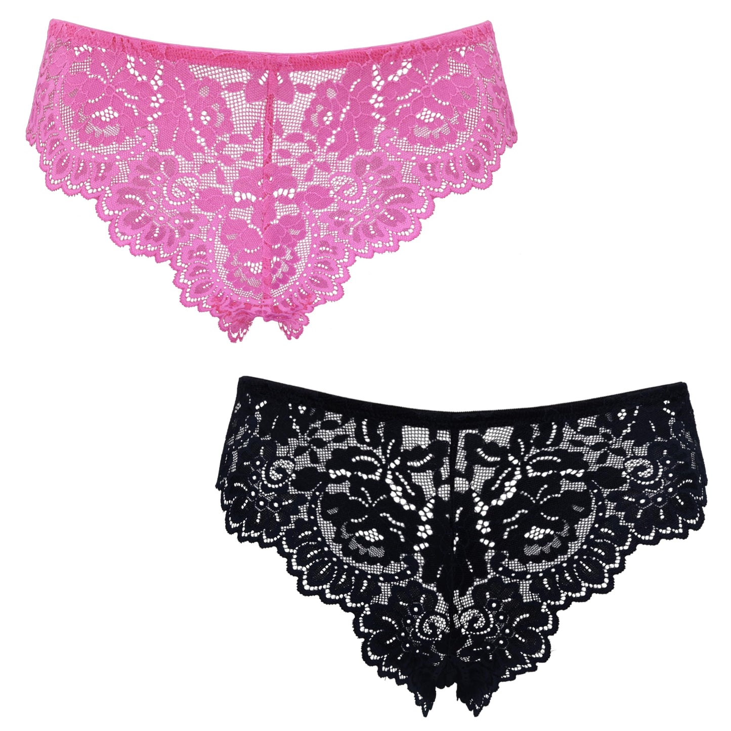 Curve Muse Women's Thong Hipster Underwear Sexy Comfortable - Pack of 2