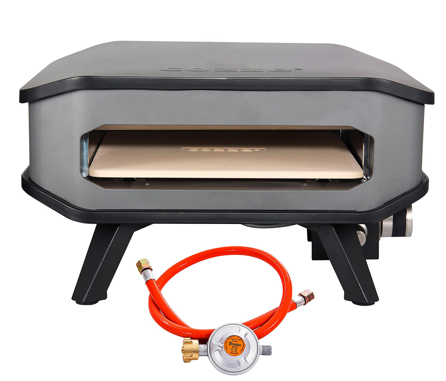 Cozze® 13" Gas-Pizzaofen für den Außenbereich mit Pizzastein und Regler, 5.0 kW 50 mbar – Perfekte Pizzen in nur 2 Minuten