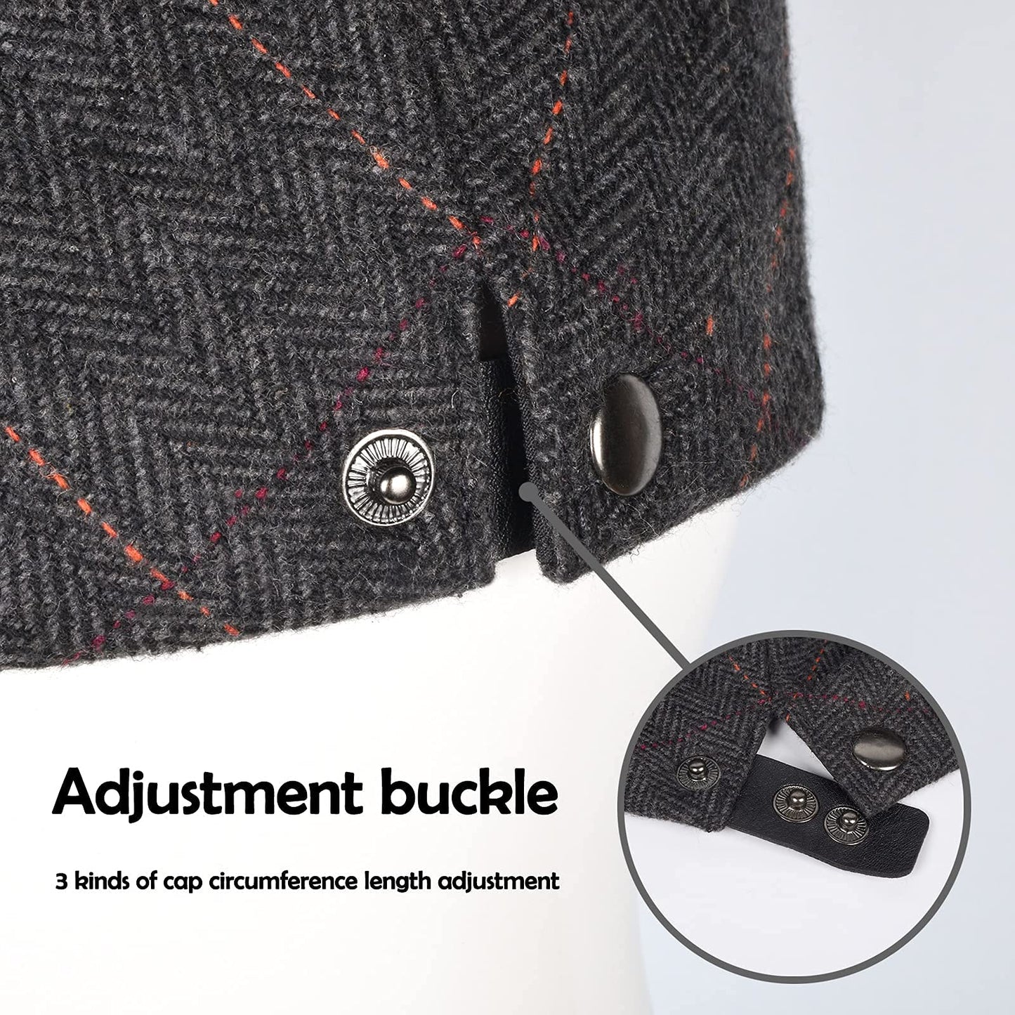 besbomig Schiebermütze Barret Flat Cap Schirmmütze für Herren Damen, Gatsby Newsboy Cap Baskenmützen Golfermütze, Frühling Herbst Winter, 55-59cm