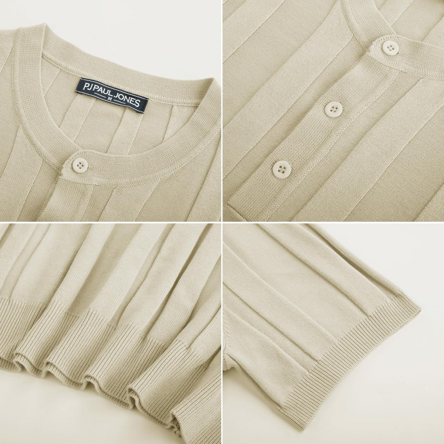 Men’s Henley Knit T-Shirt – Short Sleeve Summer Casual Tee