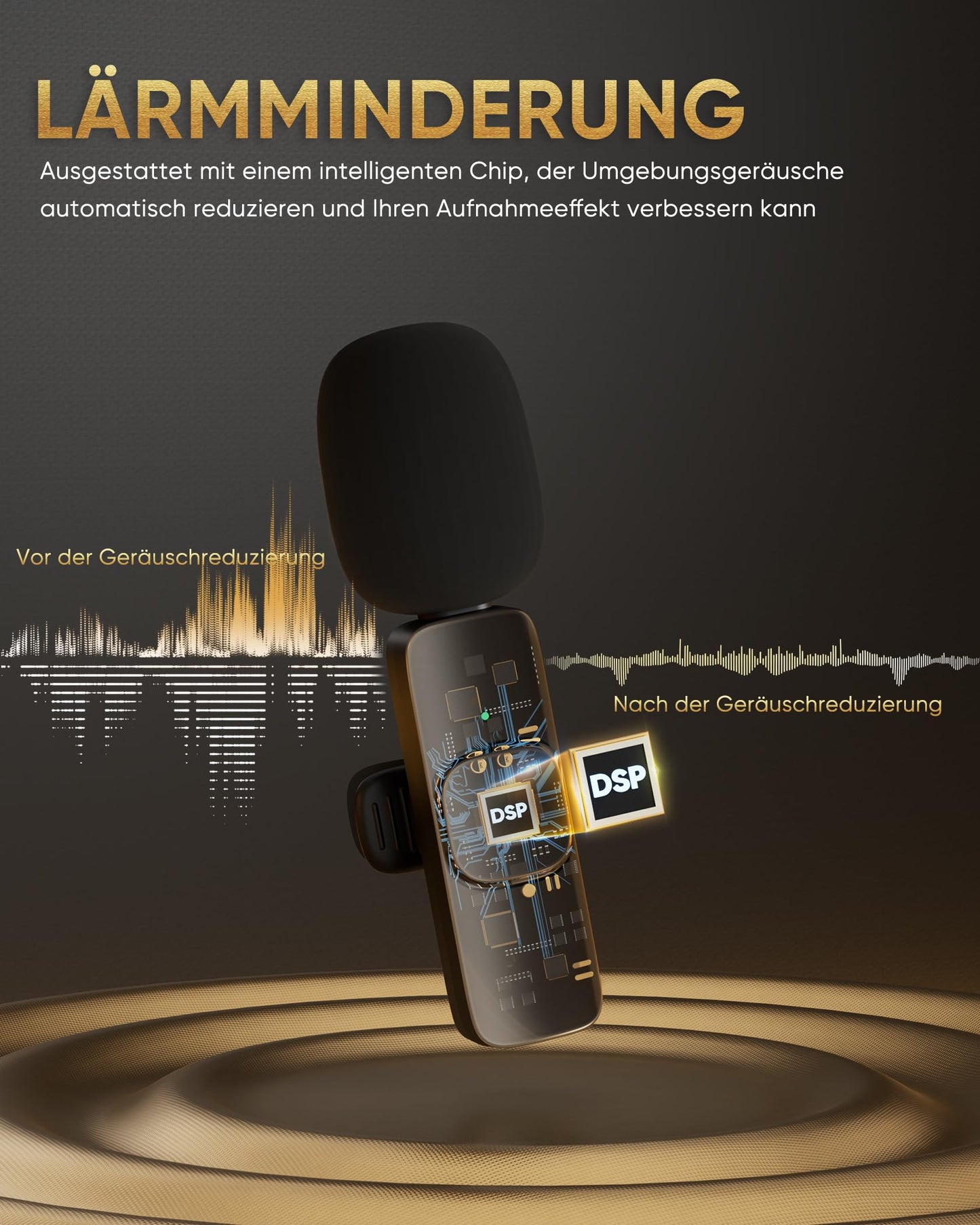 IUMAKEVP Lavalier Mikrofon Kabellos kompatibel mit iPhone/iPad/Android-Handy/Laptop, Plug-Play Wireless Ansteckmikrofon mit Rauschunterdrückung für Videoaufnahmen/Live-Dampf/Interview/TikTok (2 Mics)