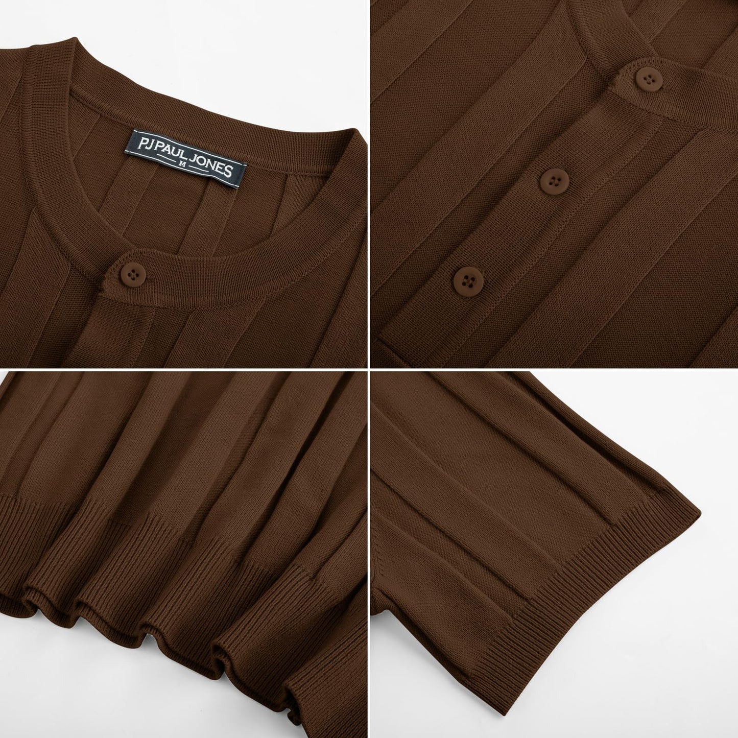 Men’s Henley Knit T-Shirt – Short Sleeve Summer Casual Tee