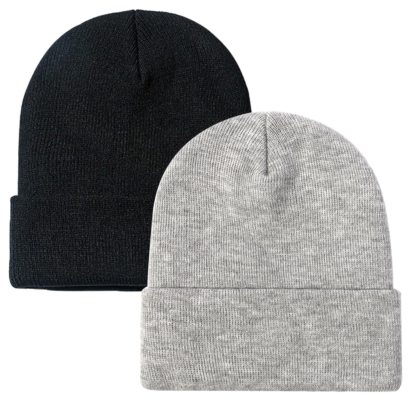 ZOORON 1&2 Pack Beanie for Men Women Slouchy Beanie Hats Winter Knit Caps Soft Ski Hat Unisex