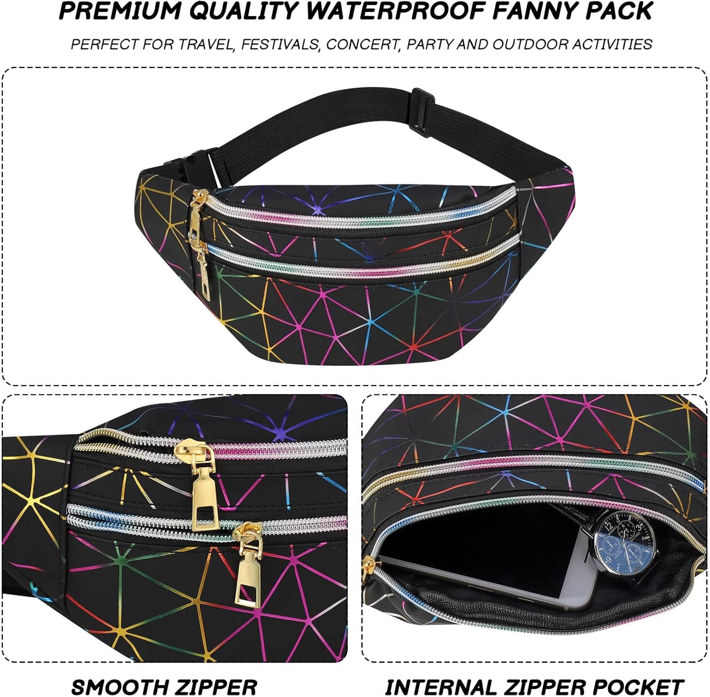 2-Pack Women’s Waterproof Waist Bag – Stylish Fanny Pack