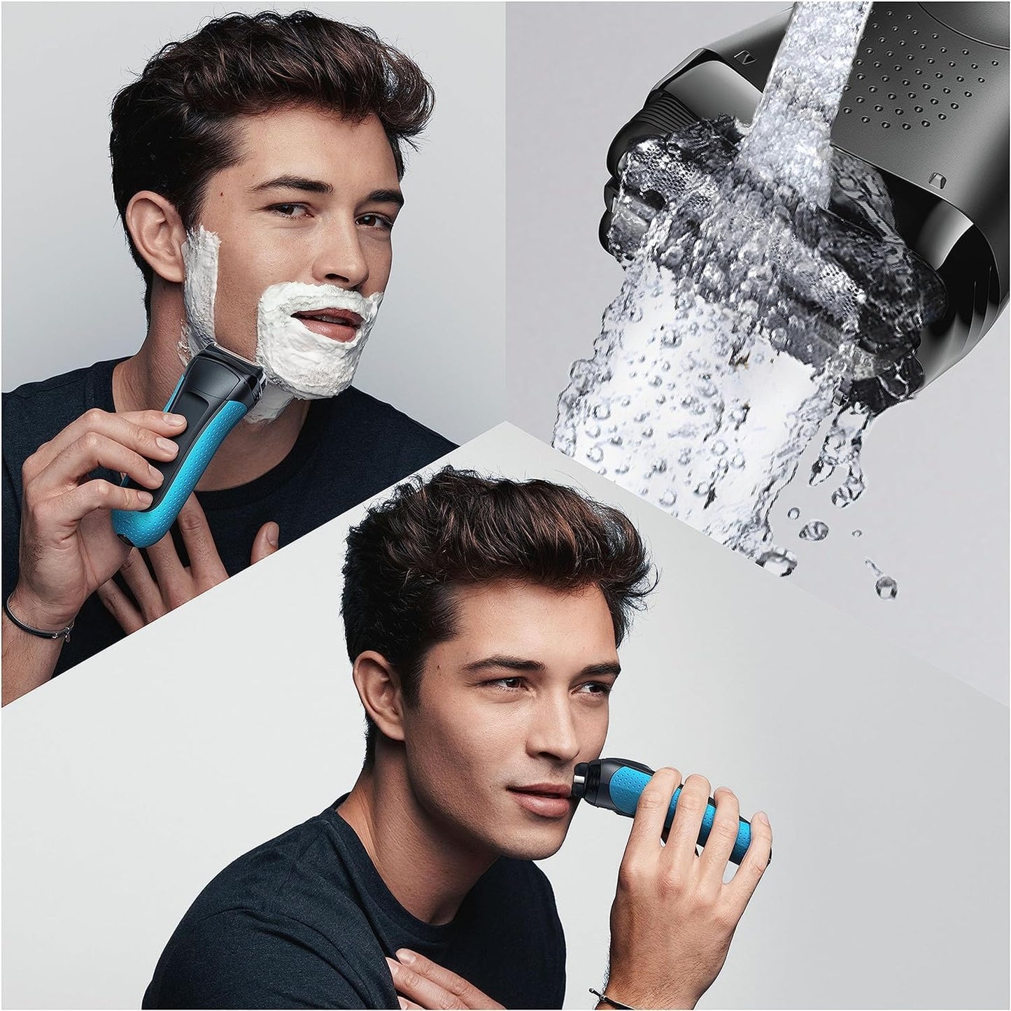 Braun Series 3 ProSkin Elektrorasierer mit Präzisionstrimmer, Rasierer Herren Elektrisch, elektrischer Rasierer, Wet&Dry, rasierapparat, trockenrasierer, Made in Germany, 3040s, schwarz/blau