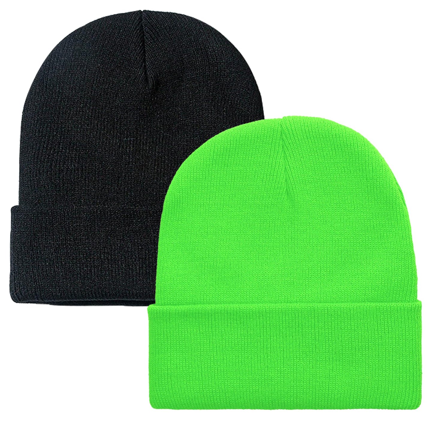 ZOORON 1&2 Pack Beanie for Men Women Slouchy Beanie Hats Winter Knit Caps Soft Ski Hat Unisex