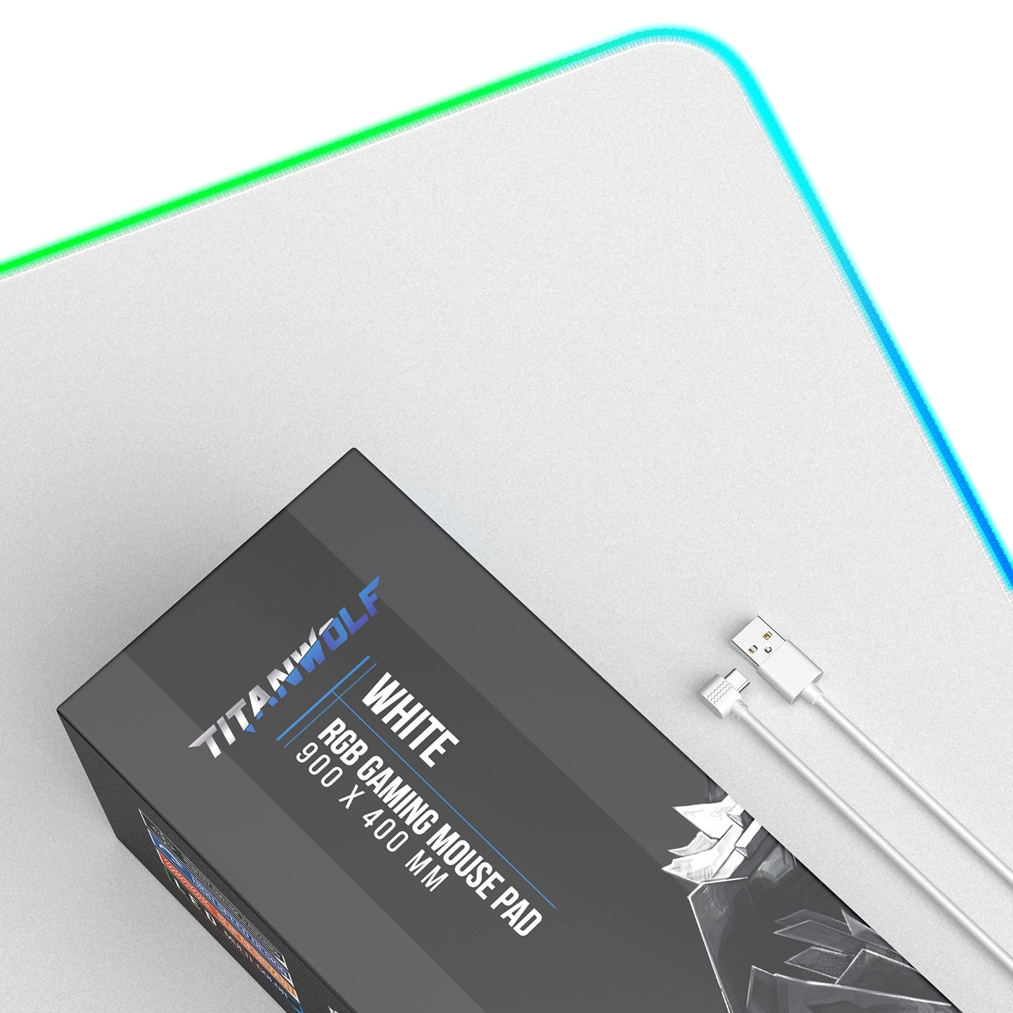 TITANWOLF - RGB Gaming Mauspad - LED Schreibtischunterlage - 800x300 mm - XXL Mousepad - LED Multi Color - 11 Beleuchtungs-Modi - 7 LED Farben Plus 4 Effektmodi - abwaschbar - Stars