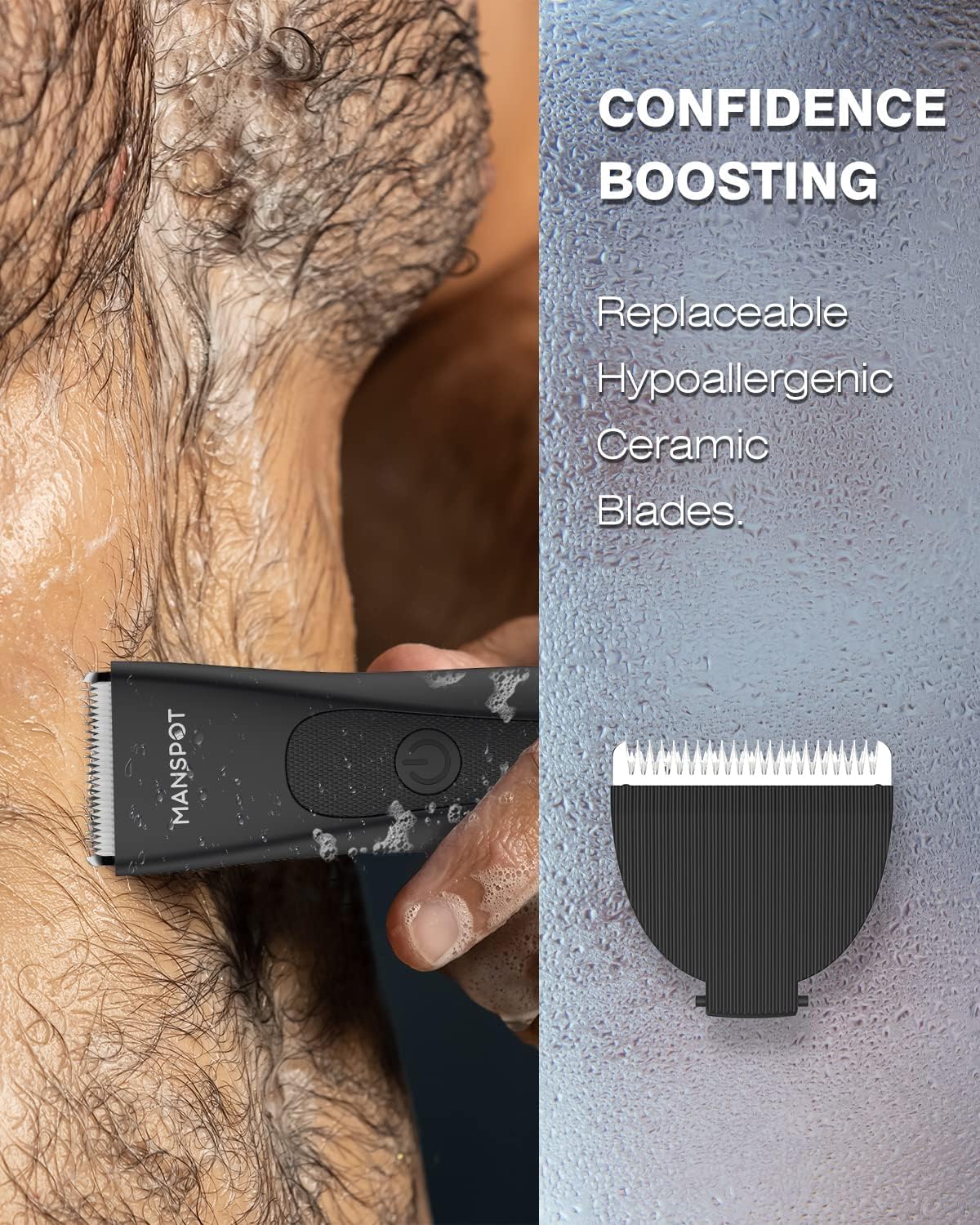 Intimrasierer Mann, Manscaped Rasierer Herren Intimbereich, Intim rasierer männer, Body Groomer Men, körperhaartrimmer, Wasserdichter Nass/Trocken Shaver, 20-fache Nutzung nach dem Aufladen