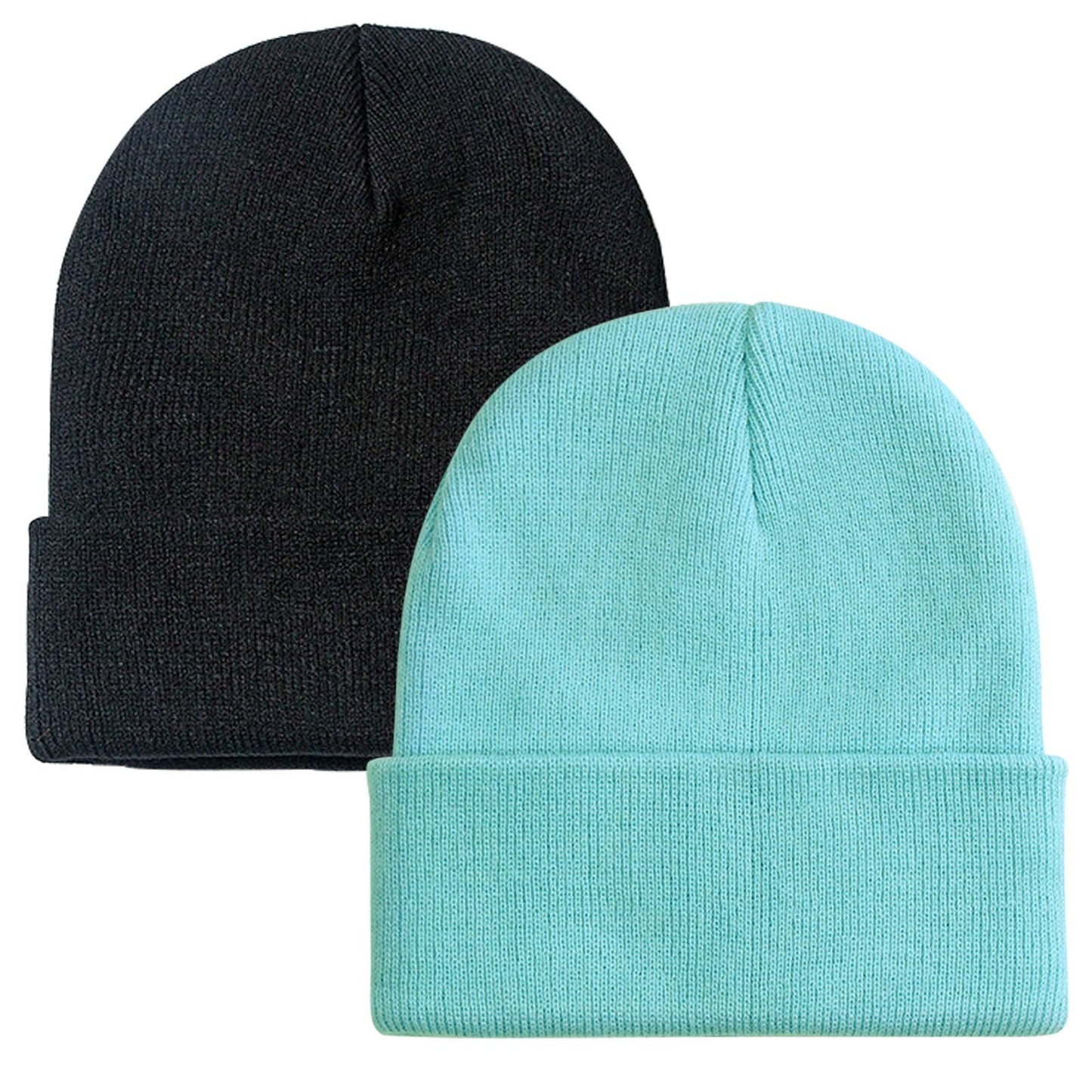 ZOORON 1&2 Pack Beanie for Men Women Slouchy Beanie Hats Winter Knit Caps Soft Ski Hat Unisex