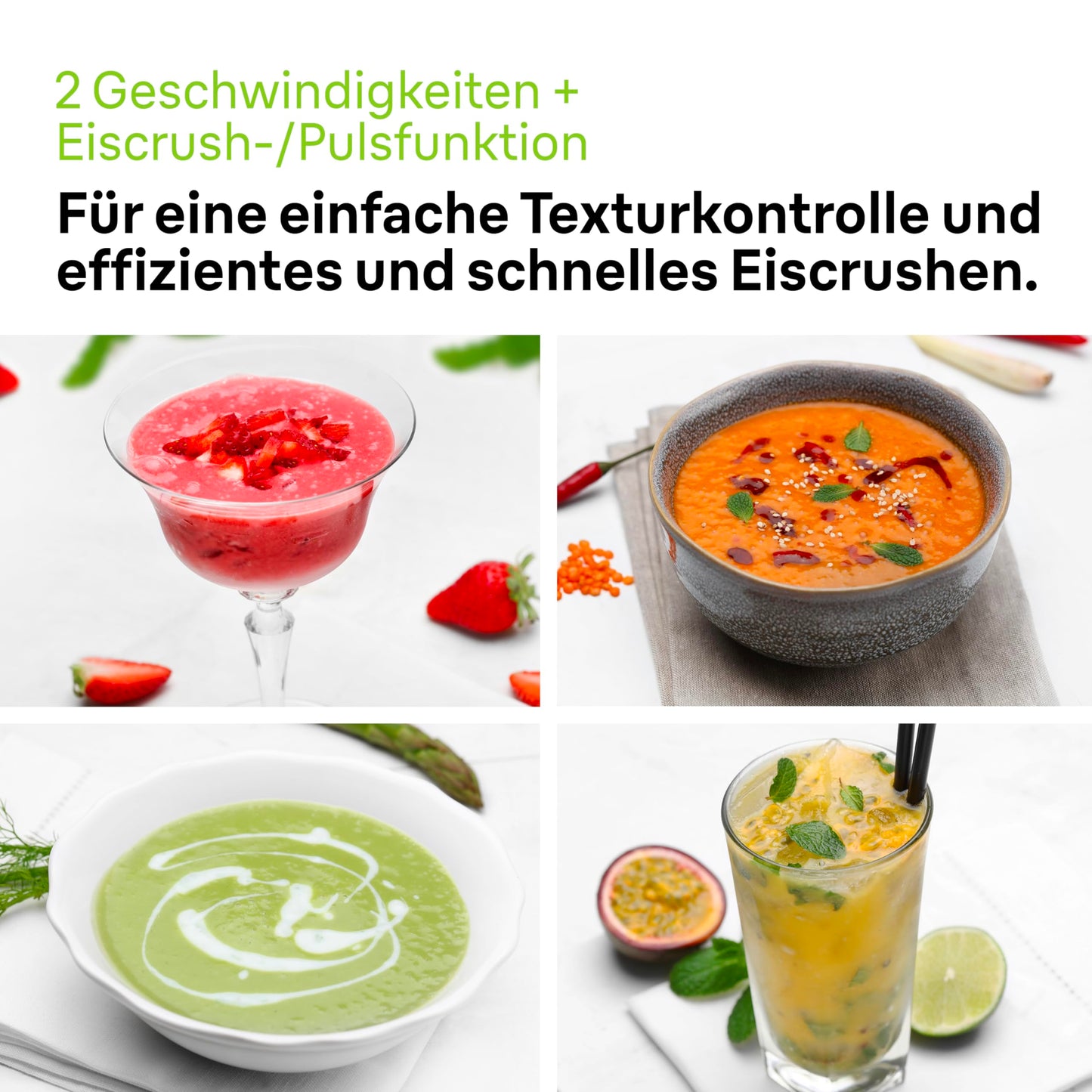 Braun PowerBlend 1 Standmixer mit 1,5 l Glas-Mixaufsatz, Küchenhelfer zum Zerkleinern, Pürieren & Mixen, Ice-Crush-Funktion, 2 Geschwindigkeiten, 600 Watt, Weiß