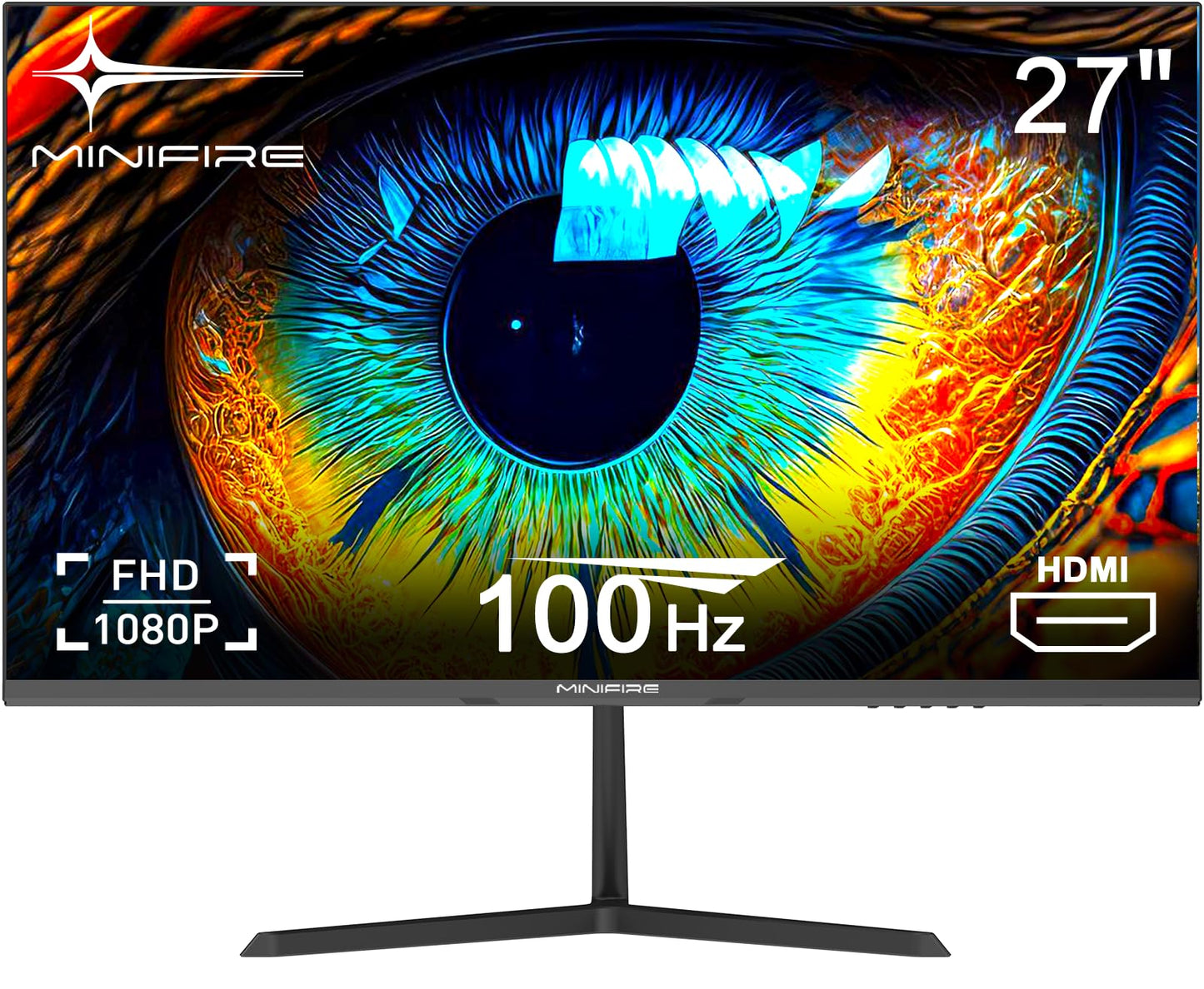 Minifire 24 Zoll USB-C Monitor mit Lautsprecher, 100Hz, IPS, FHD 1080P Adaptive Sync PC Bildschirm, HDMI USB-C Anschlüsse (MF24X3 HDMI-Kabel im Lieferumfang enthalten)