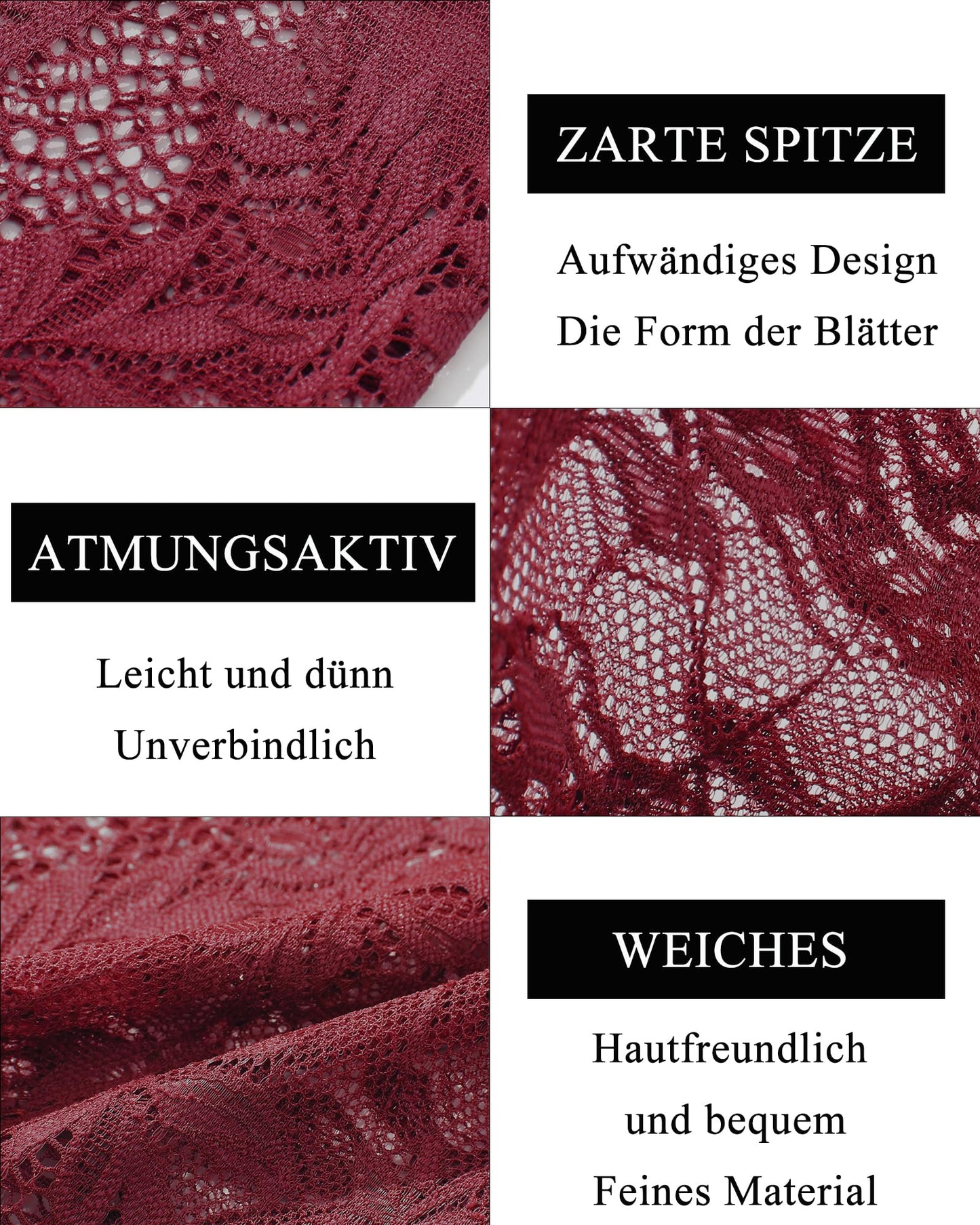 FINETOO Women's Lace Underwear Sexy Soft Hipster Multipack of 5 (S–XL)