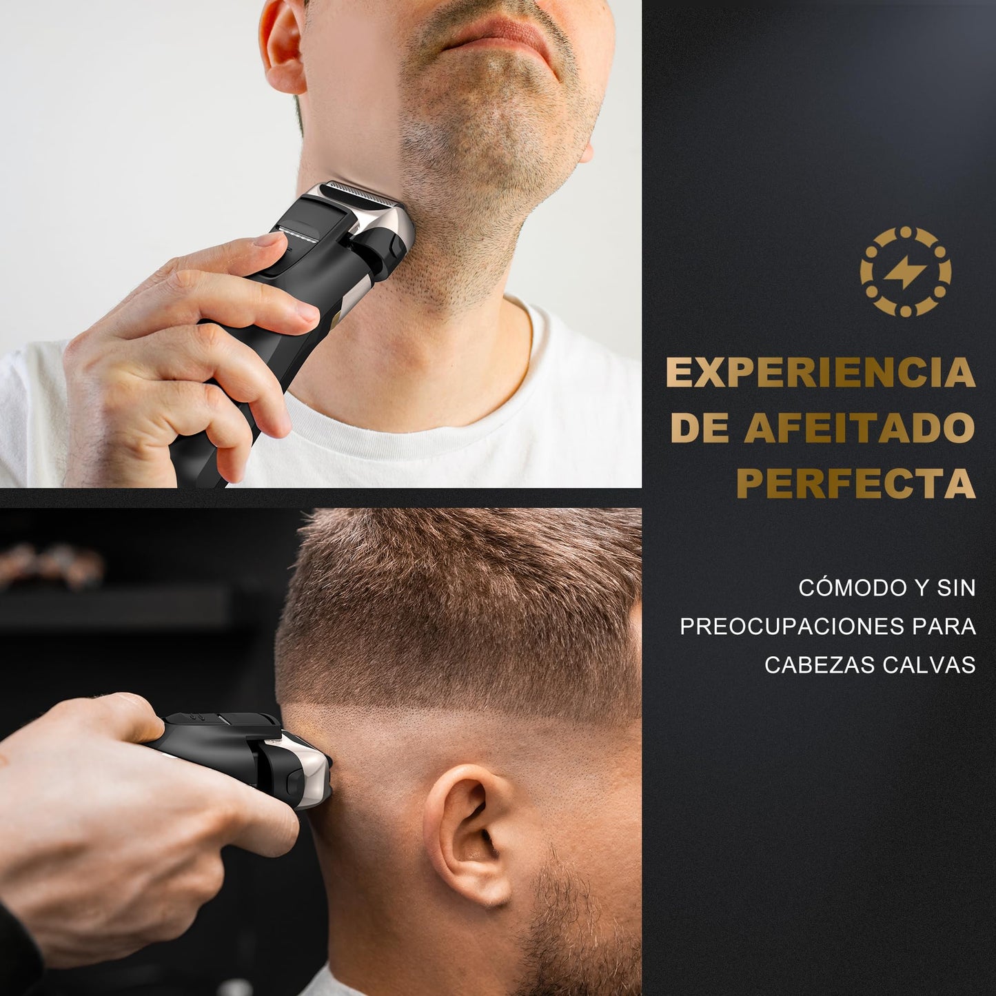 Men's Foil Shaver, 2-in-1 Razor, Electric Rechargeable USB Shaver, Men's Wet Razor & Dry Shaver, Electric Shaver, Men's 100 Minutes Running Time, Zero Gap Skin, IPX7 Washable