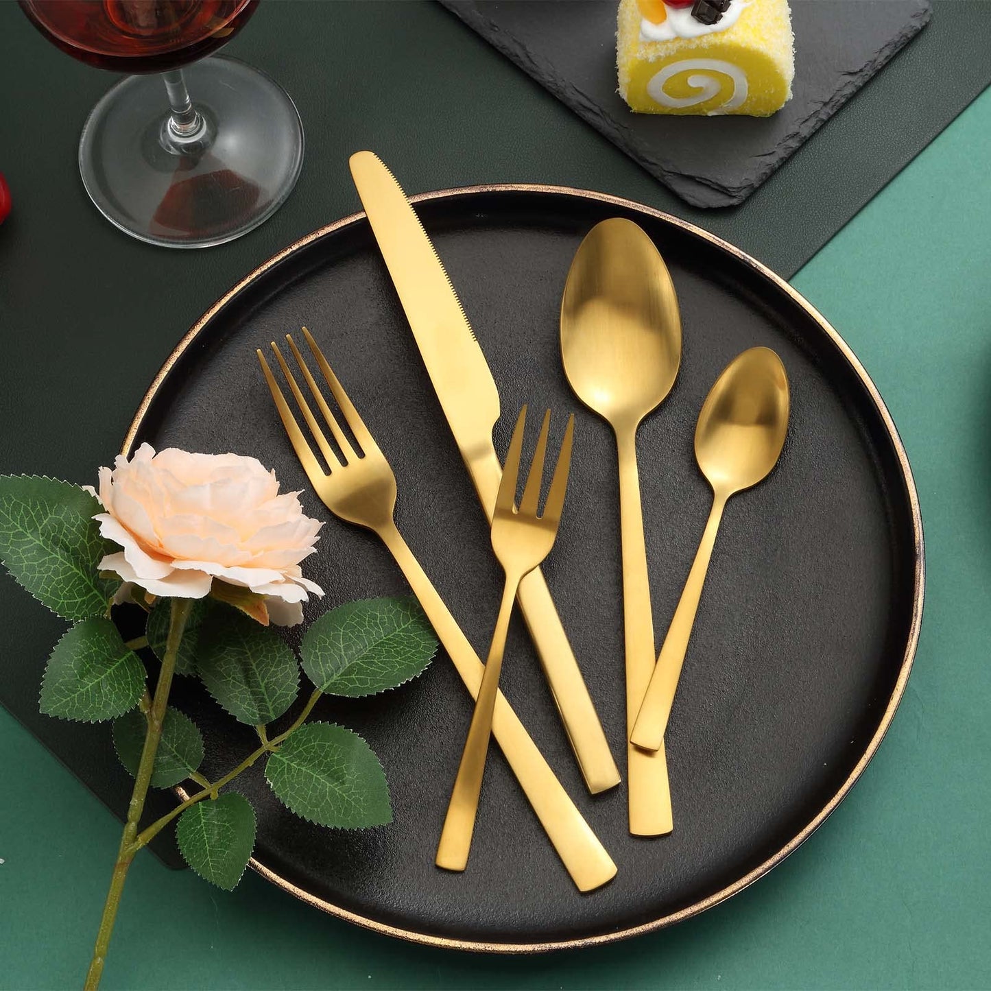 BEWOS Besteck Set für 6 Personen, 30 teilig Essbesteck Set inkl. Messer, Gabel, Löffel, Besteck Edelstahl Spiegelpoliert, Spülmaschinenfest