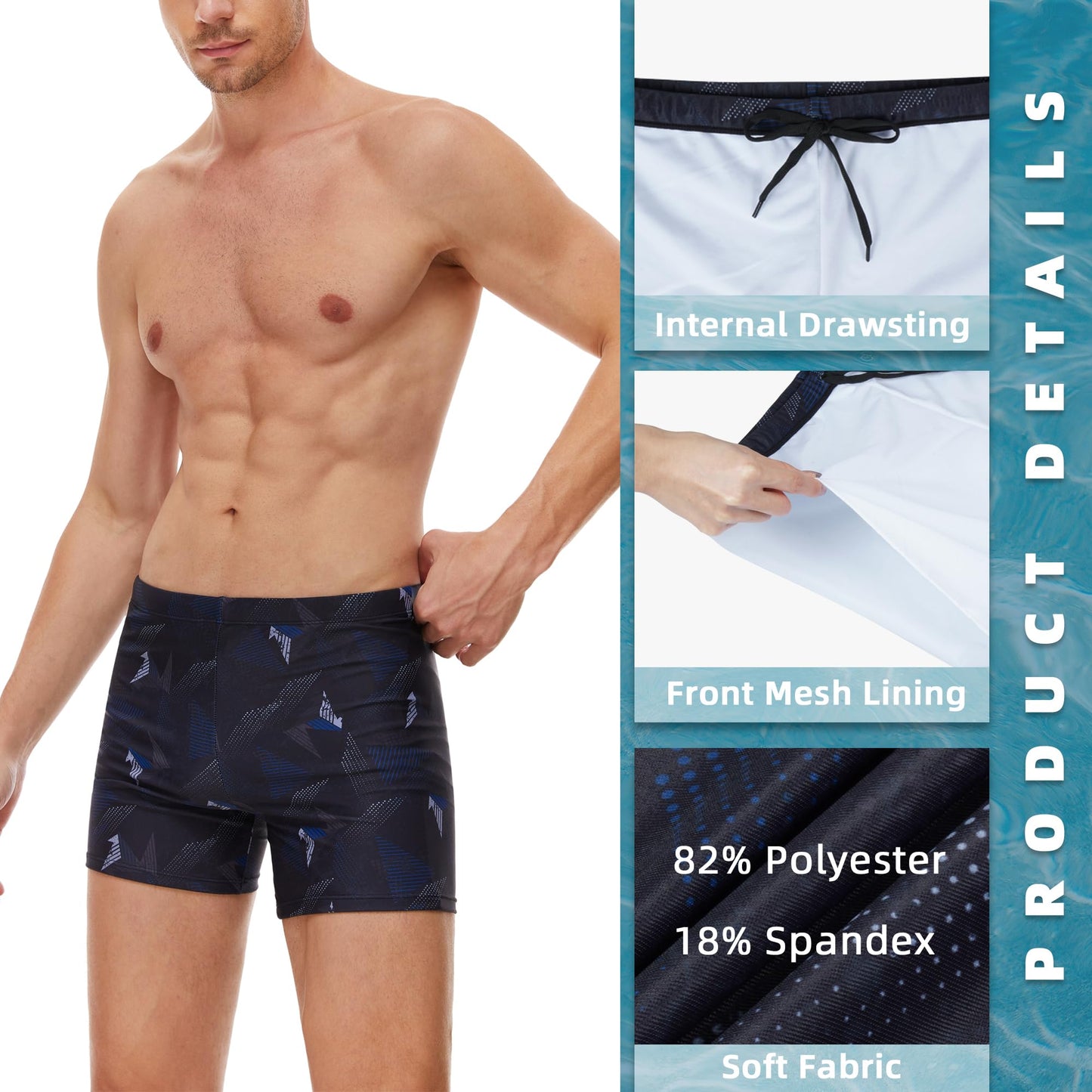 Men’s Short Swim Trunks – Quick-Dry, Hydrophobic Swim Shorts