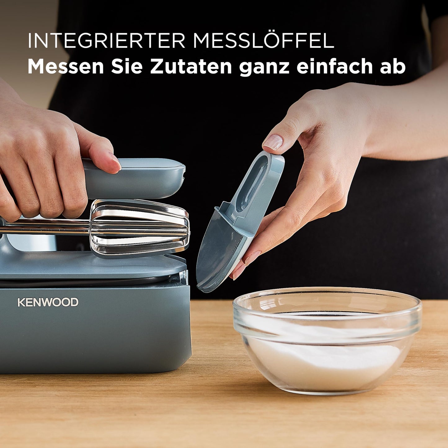 Kenwood MultiPro Go FDP22.130GY, Kompakt-Küchenmaschine nur 30cm hoch, zum Schneiden, Reiben, Pürieren und Teig Kneten, Express-Serve, 1,3 l Arbeitsbehälter, 650 W, Blau