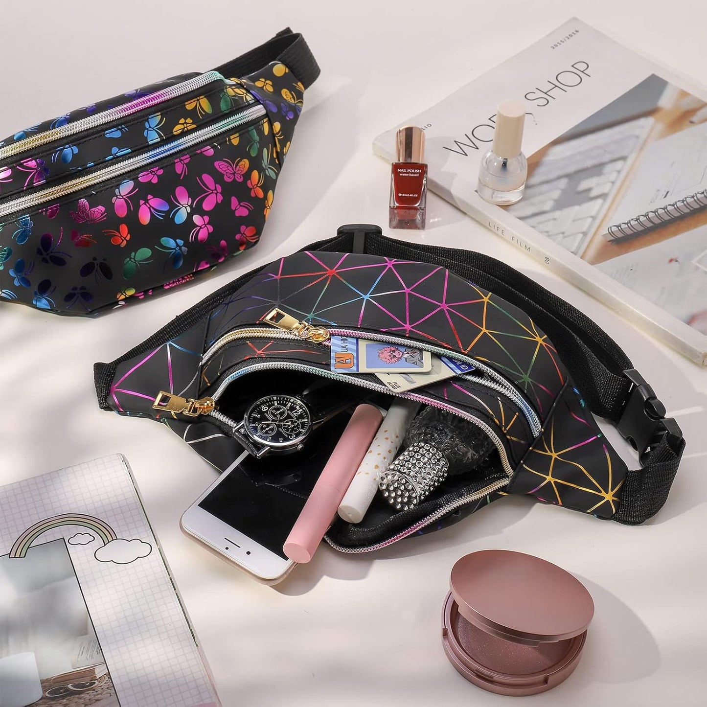 2-Pack Women’s Waterproof Waist Bag – Stylish Fanny Pack