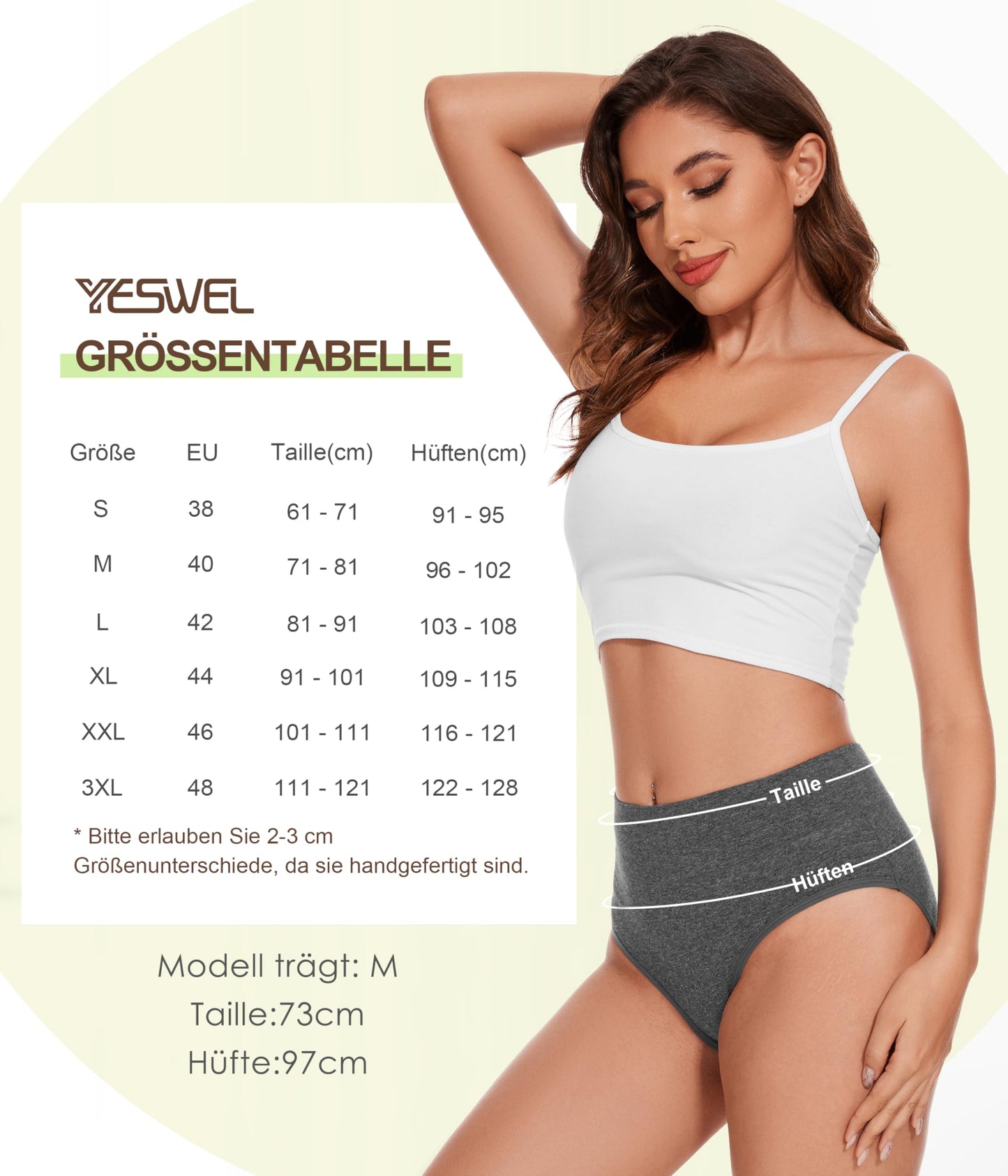 Women’s High Waist Cotton Panties 5-Pack - Sizes S-3XL