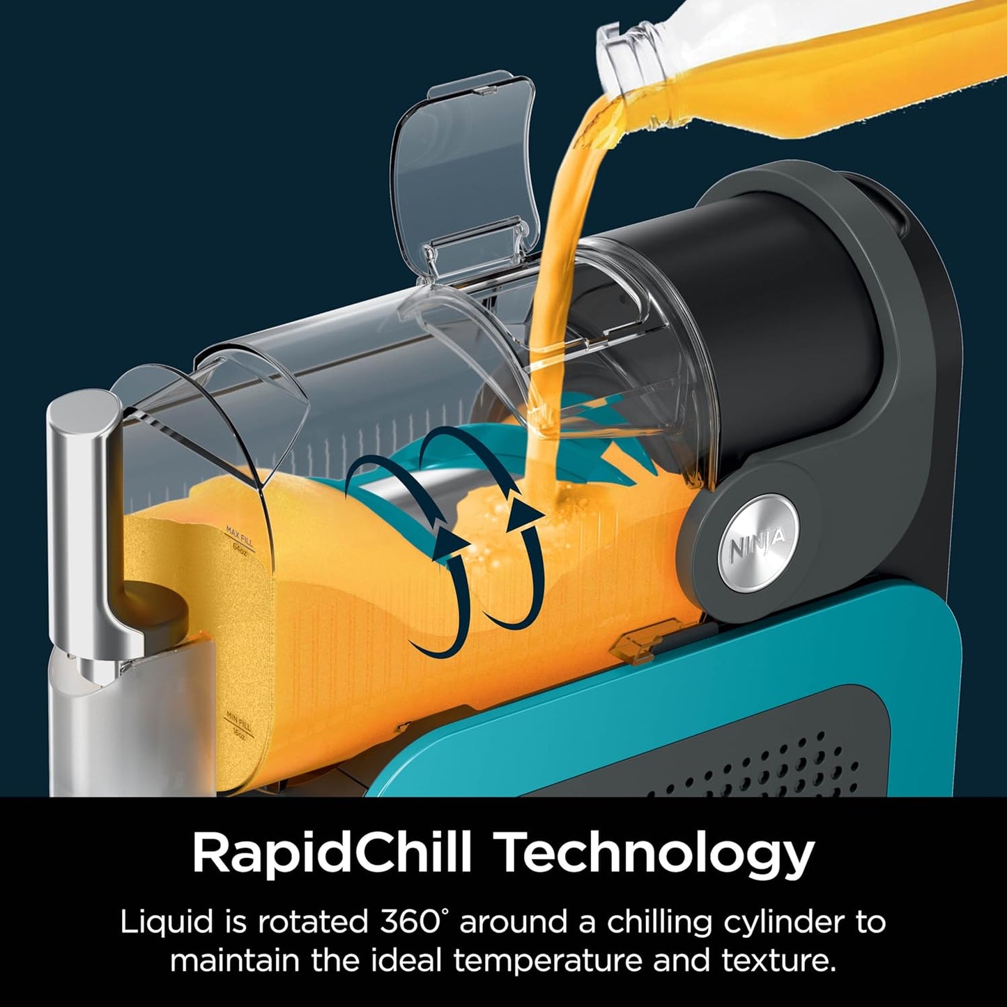 Ninja SLUSHi Professional Frozen Drink Maker mit RapidChill Technologie, 2,5 l Frozen Drink & Slushie Maschine, 2 voreingestellte Programme, Frozen Margaritas und mehr, Premium-Akzente, Blaugrün,