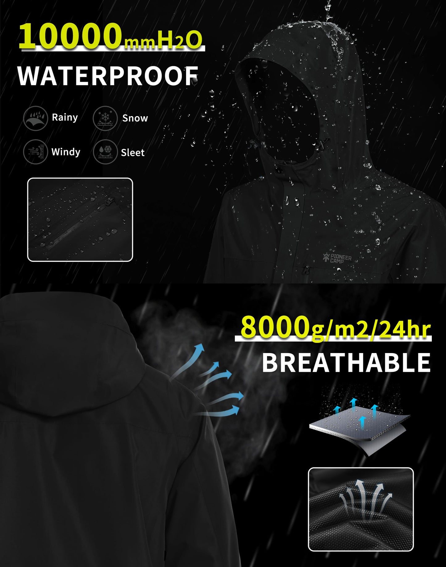 Pioneer Camp Men’s Waterproof Outdoor Jacket