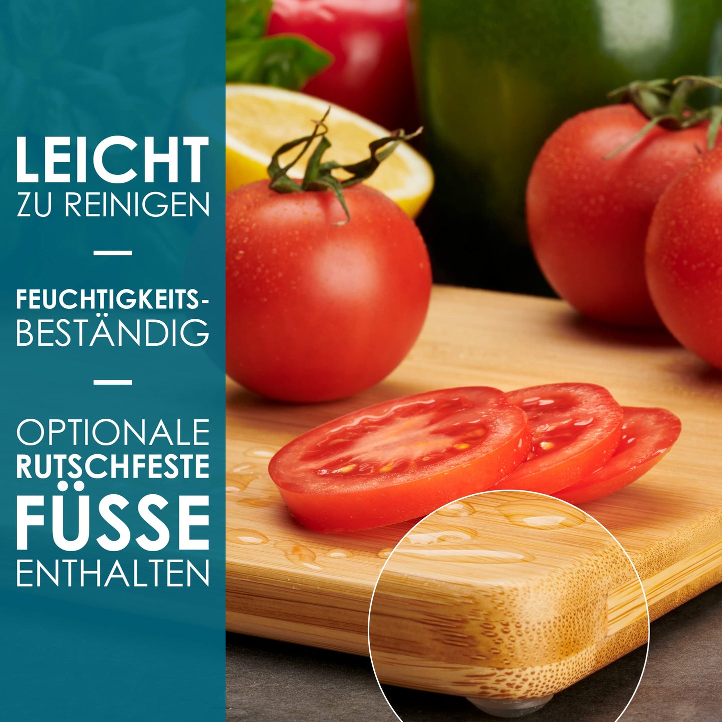 Schneidebrett Holz (3er Set) - 3 Extra Dicke Bambus-Schneidebretter - 33 x 22 cm / 28 x 22 cm / 22 x 15 cm - Die Perfekte Holzbrett Küche, Brotbretter und Servierbretter - von LARHN