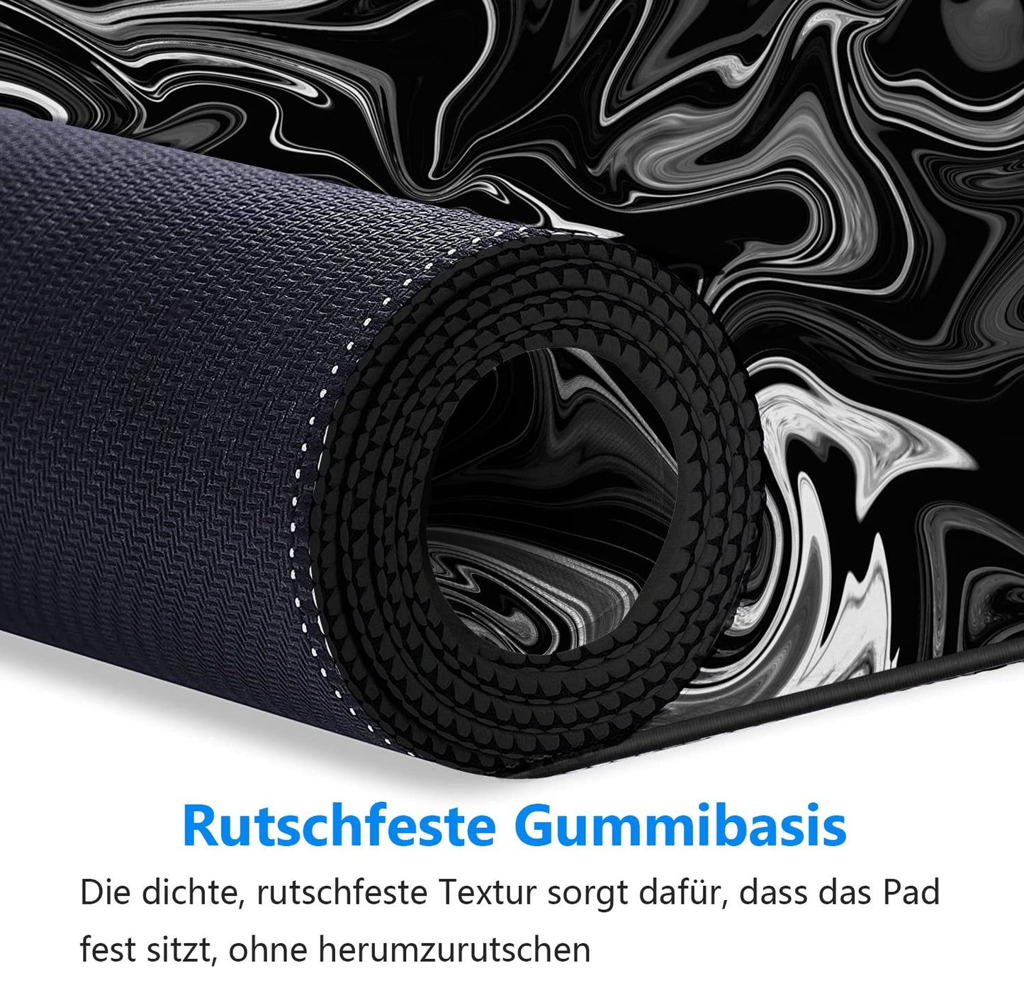 Owege Gaming Mauspad XXL 900 x 400 mm Artistic Curve Mousepad Groß Vernähte Kanten WassXerdicht Anti-Rutsch für PC, MacBook,Laptop Verbessert Präzision und GeschwindigkeiX