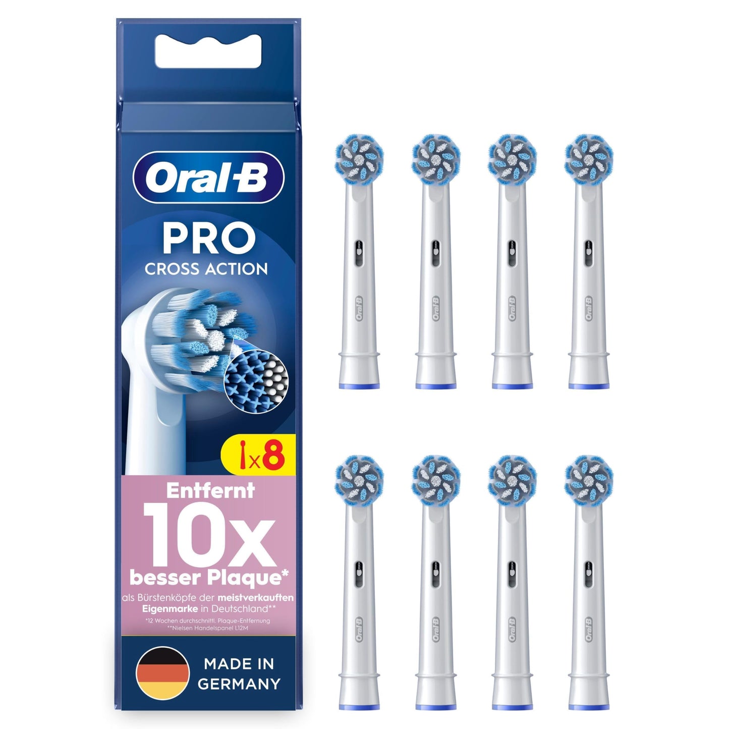 Oral-B Pro Sensitive Clean Aufsteckbürsten für elektrische Zahnbürste, 10 Stück, sanfte Zahnreinigung, X-Borsten, Original Oral-B Zahnbürstenaufsatz, briefkastenfähige Verpackung, Made in Germany