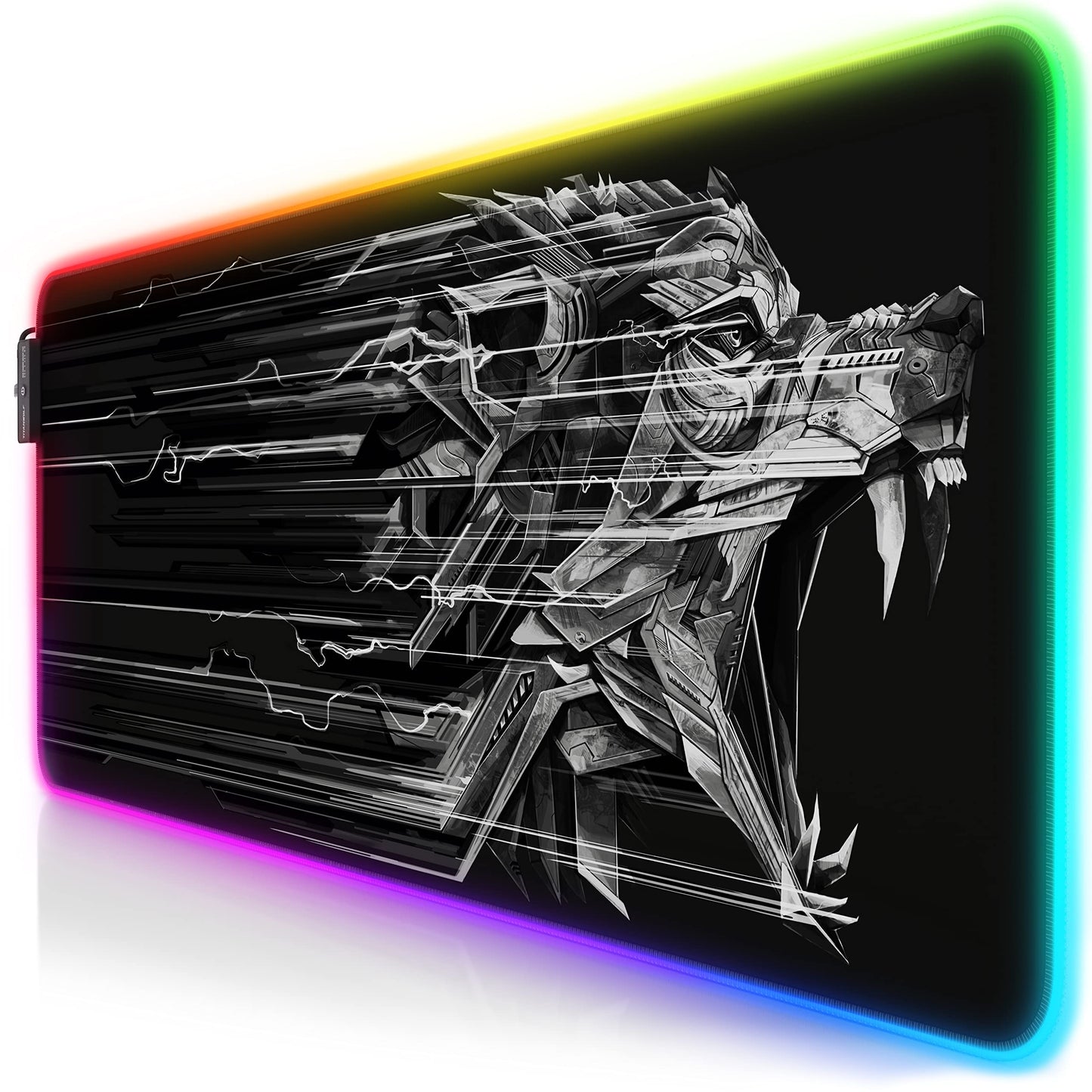 TITANWOLF - RGB Gaming Mouse Pad - LED Desk Pad - 800x300 mm - XXL Mouse Pad - LED Multi Color - 11 Lighting Modes - 7 LED Colors Plus 4 Effect Modes - Washable - Stars