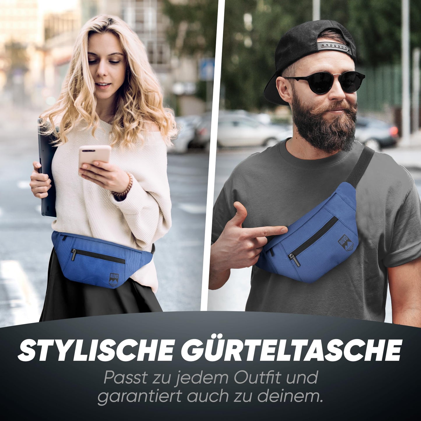 RUVO Waist Bag – Stylish & Spacious Unisex Hip Bag for Every Activity