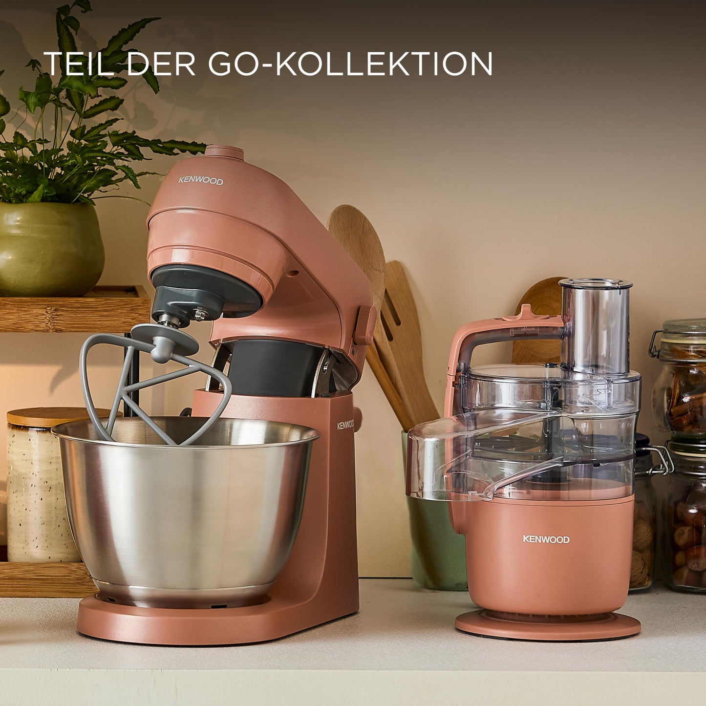 Kenwood MultiPro Go FDP22.130GY, Kompakt-Küchenmaschine nur 30cm hoch, zum Schneiden, Reiben, Pürieren und Teig Kneten, Express-Serve, 1,3 l Arbeitsbehälter, 650 W, Blau