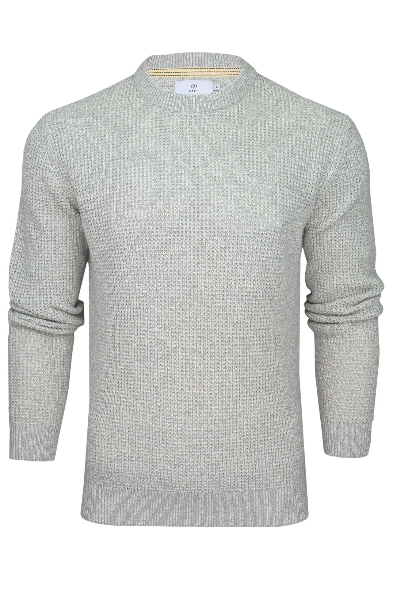 Xact Men’s Waffle Knit Crewneck Sweater – Classic Midweight Pullover