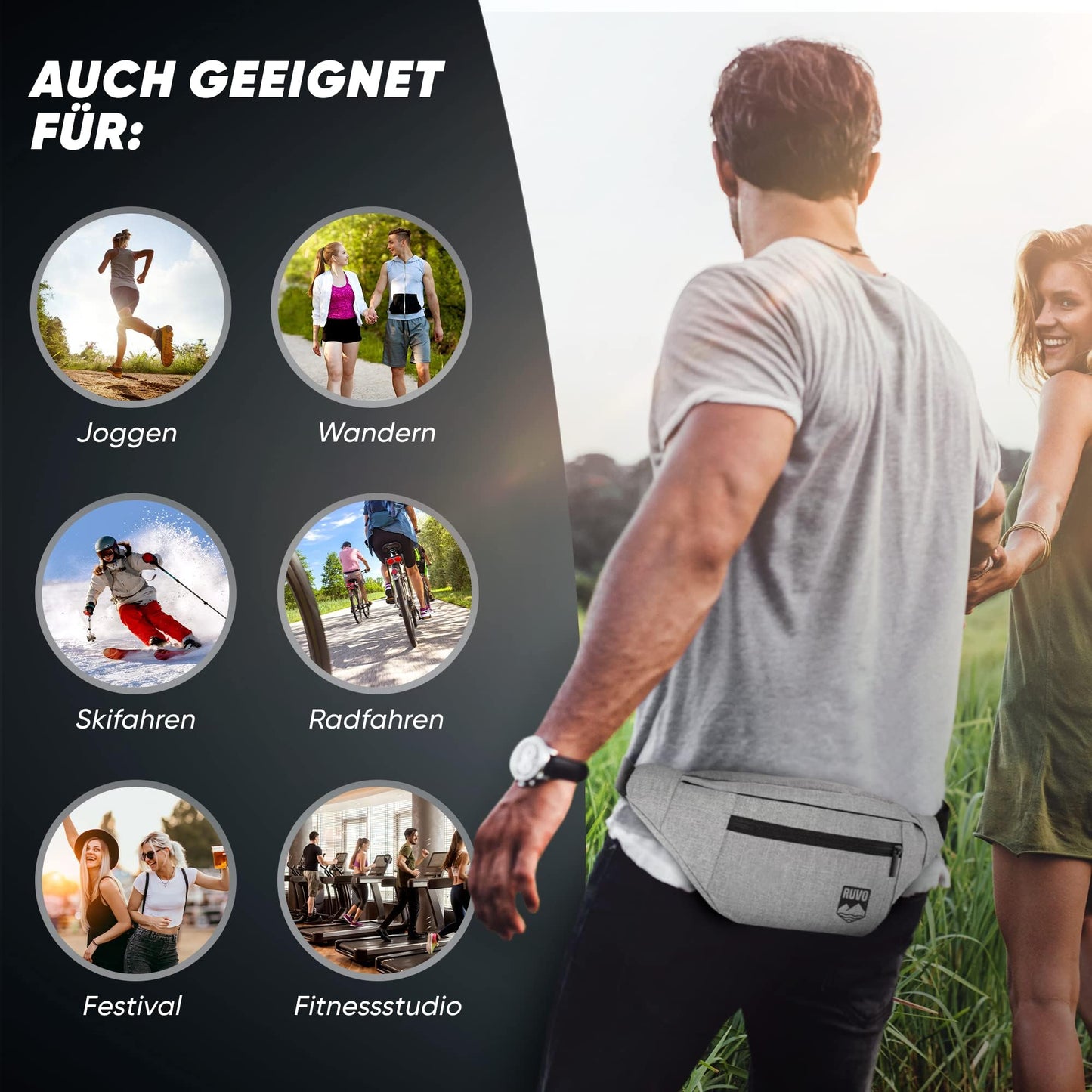 RUVO Waist Bag – Stylish & Spacious Unisex Hip Bag for Every Activity