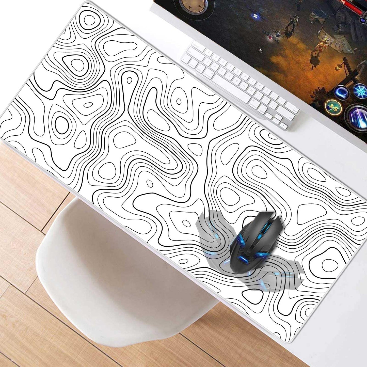 Anpollo Gaming Mouse Mat XXL 900 x 400 x 3 mm Non-Slip Desk Mat Table Mat Multifunctional Office Mouse Mat, Type 1