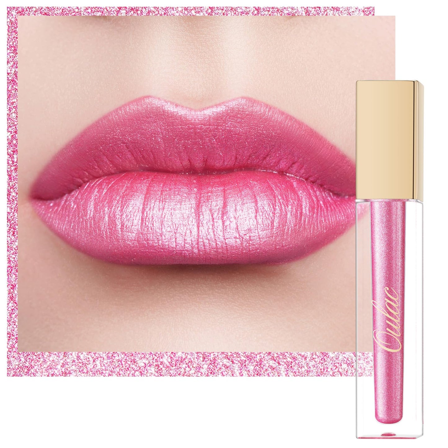 Oulac Metallic Glitter 2-in-1 Lipstick Eyeshadow Long-Lasting Waterproof High-Pigment