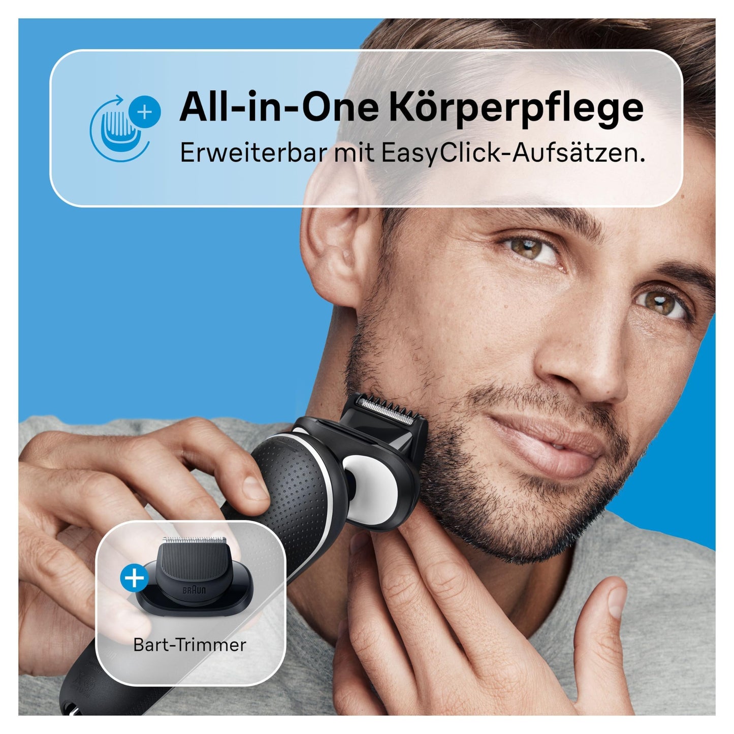 Braun Series 5 Elektrorasierer mit EasyClick Barttrimmer Aufsatz, Rasierer Herren Elektrisch Ladestation, EasyClean, Wet & Dry, rasierapparat, trockenrasierer, Made in Germany, 51-M4500cs, mintgrün