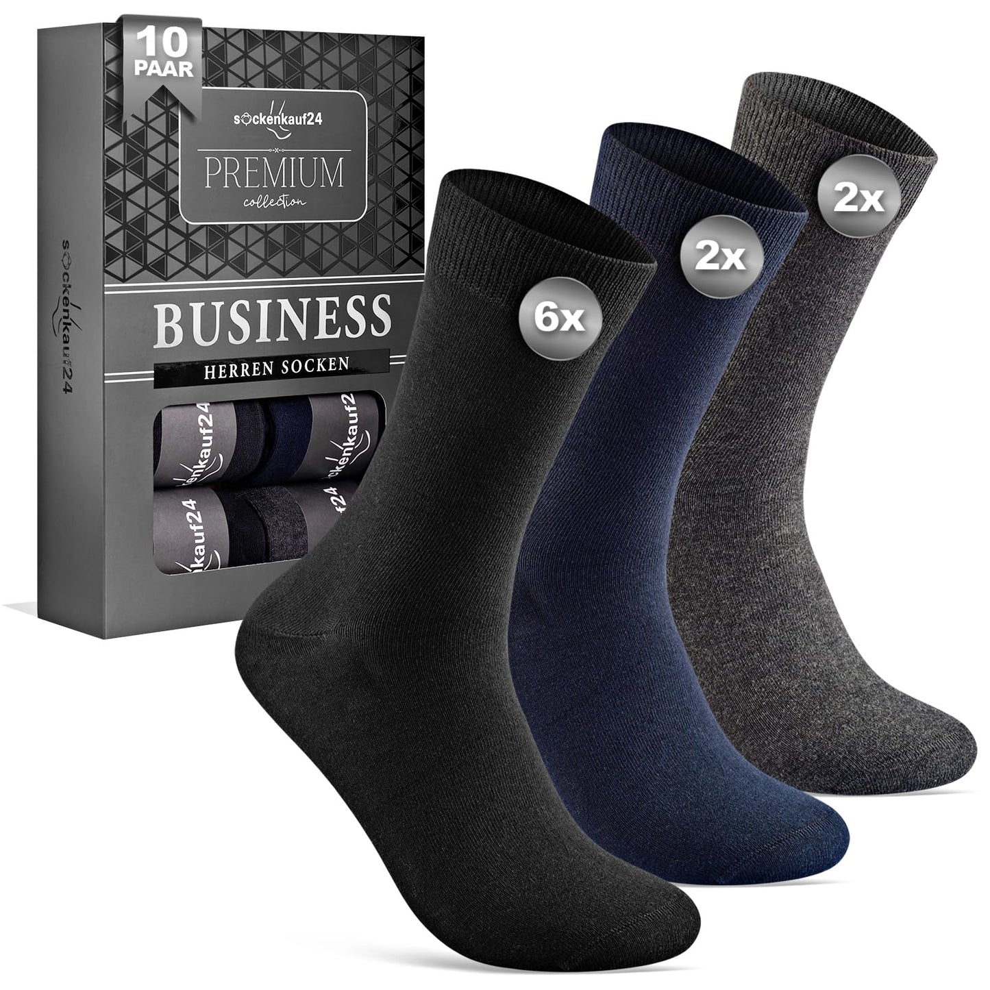 Men’s Business Socks – 10-Pack Breathable Cotton Dress Socks