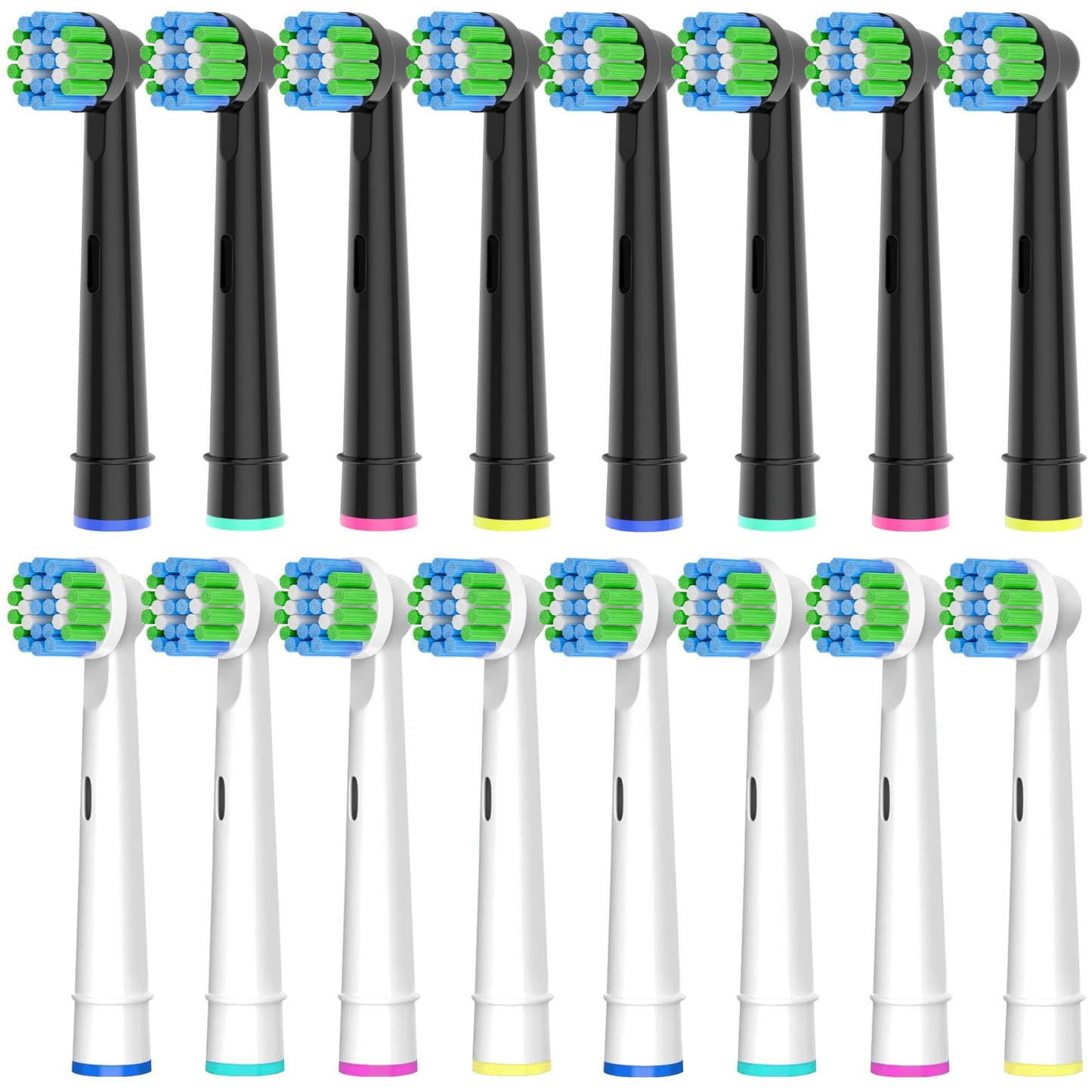 16 Stück Precision Aufsteckbürsten Kompatibel mit Oral B Elektrische Zahnbürsten. 8er Weiß und 8er Schwarz. von Betterchoi