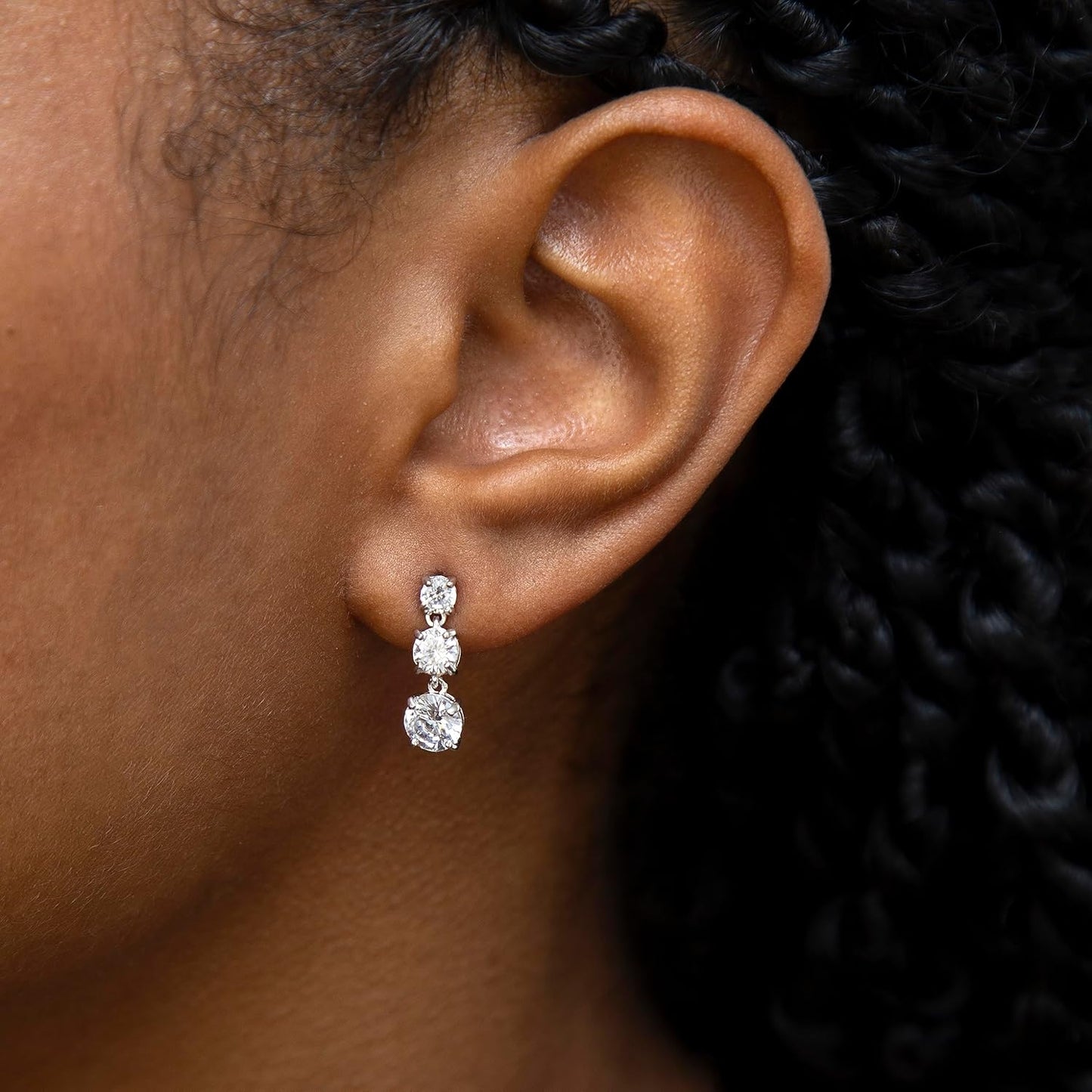 Essentials Sterling Silver Drop Earrings with Cubic Zirconia