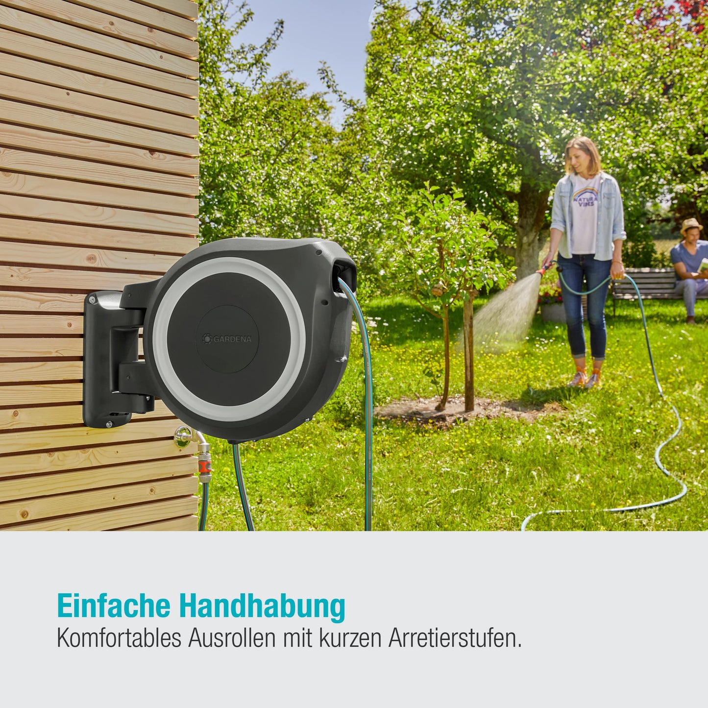 Wand-Schlauchbox Rollup L (weiß) 30 m inkl. ecoPulse Reinigungsspritze