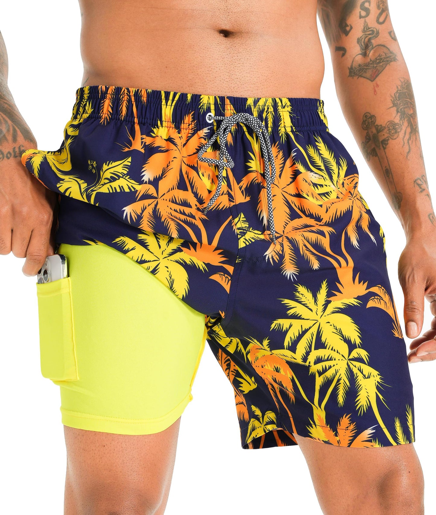 APTRO Men’s 2-in-1 Swim Shorts – Quick-Dry Board Shorts