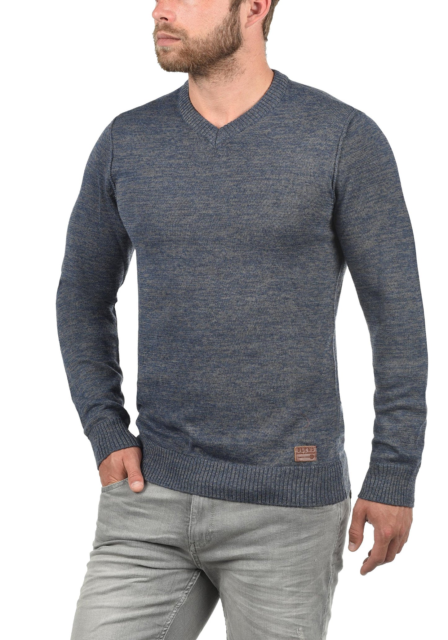 Blend BHDansel Men’s Fine Knit V-Neck Sweater – Cotton Blend Pullover