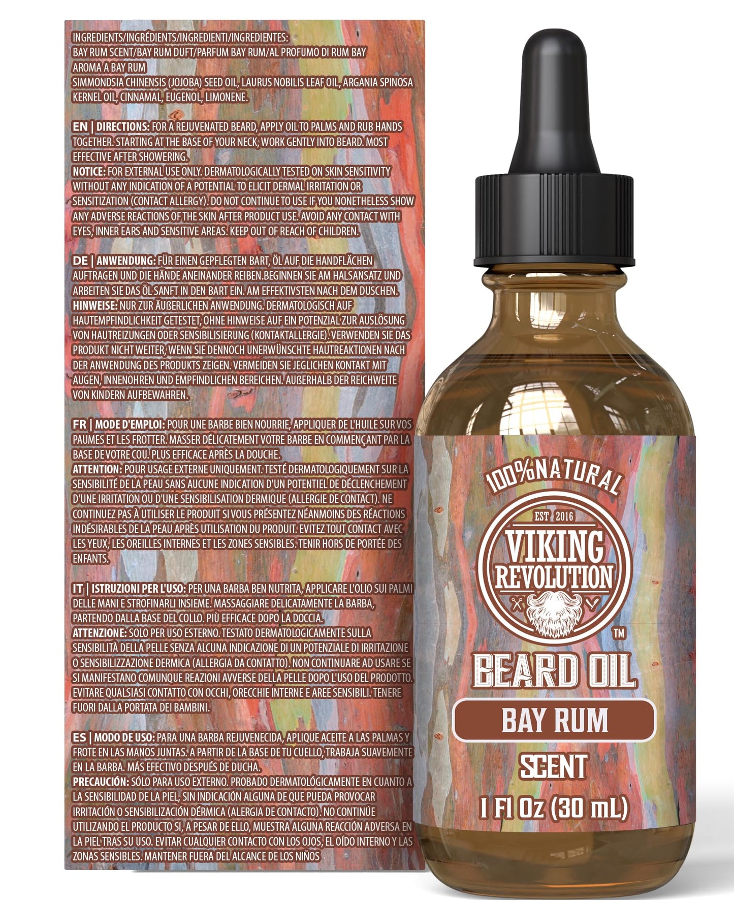 Viking Revolution - Bartöl - Macht Weich, Schützt und Stärkt - Natürliches Argan- und Jojobaöl - Bartöl Herren - Geschenke Für Männer - Sandelholz - 30 ml