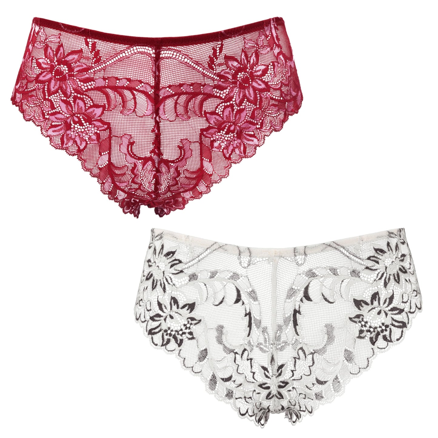 Curve Muse Women's Thong Hipster Underwear Sexy Comfortable - Pack of 2
