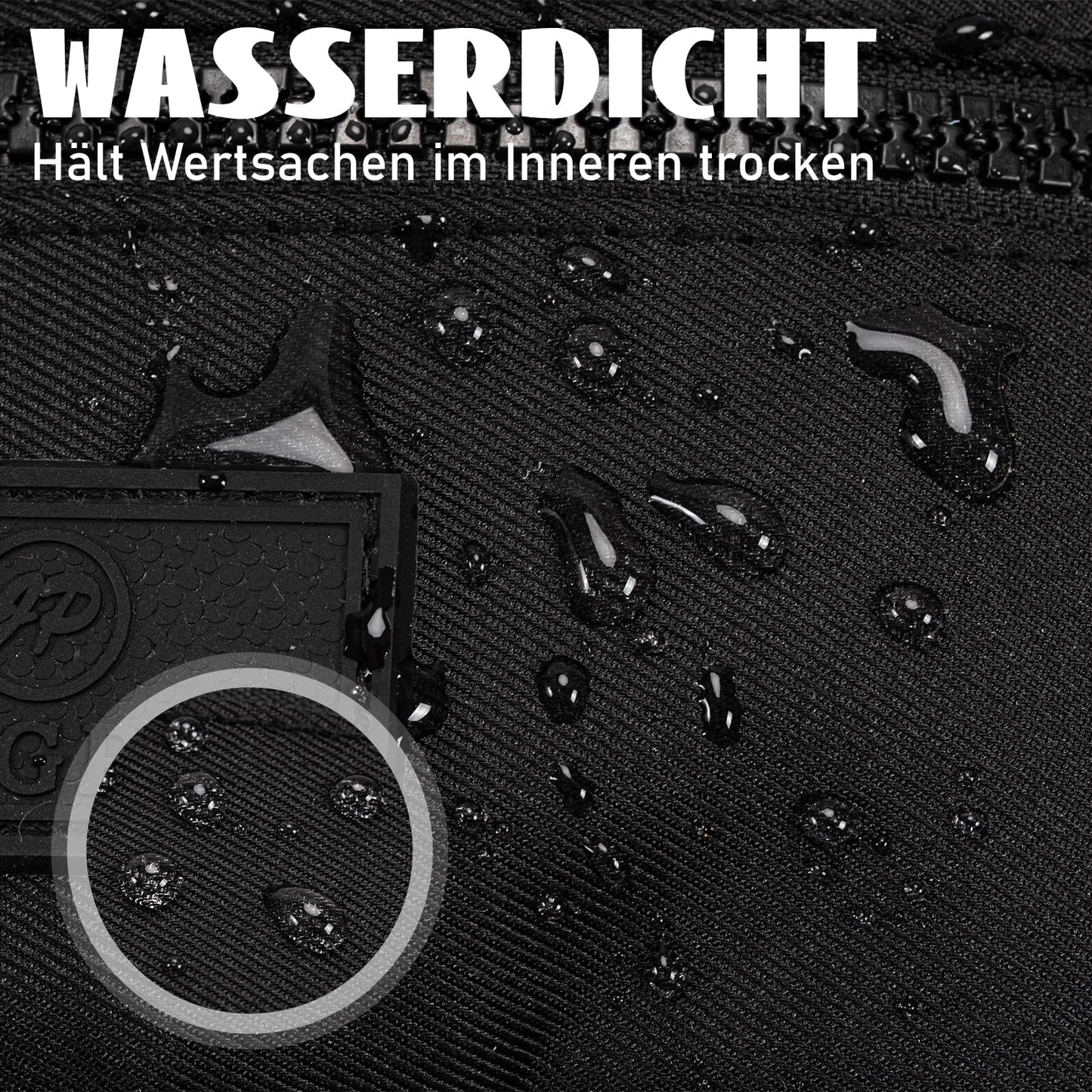 Bauchtasche Herren Und Damen, Fanny Pack, Gürteltasche Herren, wasserdichte Bauchtasche, für Reisen, Radfahren, Arbeit, Sport und Wandern (Schwarz)