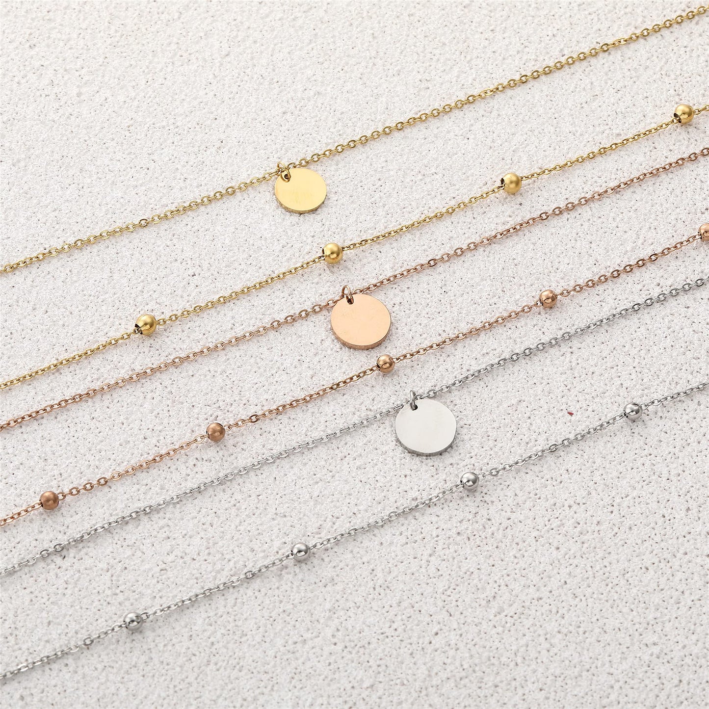 AFSTALR Layered Coin Pendant Necklace