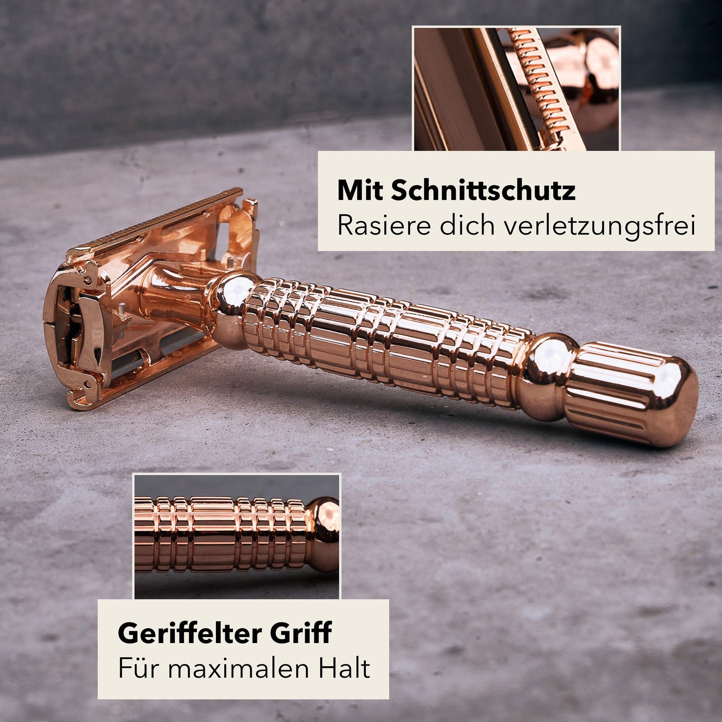 Störtebekker® Premium Rasierhobel ‘Hamburg’ im handgefertigten Leder-Etui - *TESTSIEGER* Stiftung Warentest (12/2024) - Rasier-Set mit 10 Rasierklingen, Reise-Etui & eingebautem Spiegel - Nassrasierer