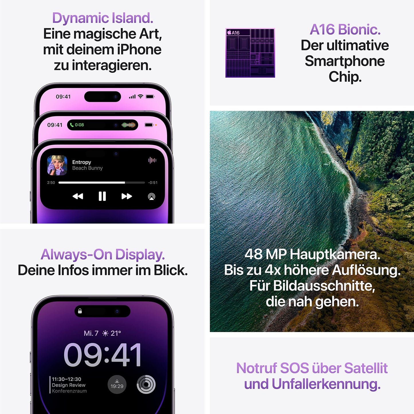Apple iPhone 14 Pro Max - 6.7" Super Retina XDR - A16 Bionic - 48MP Camera - 5G