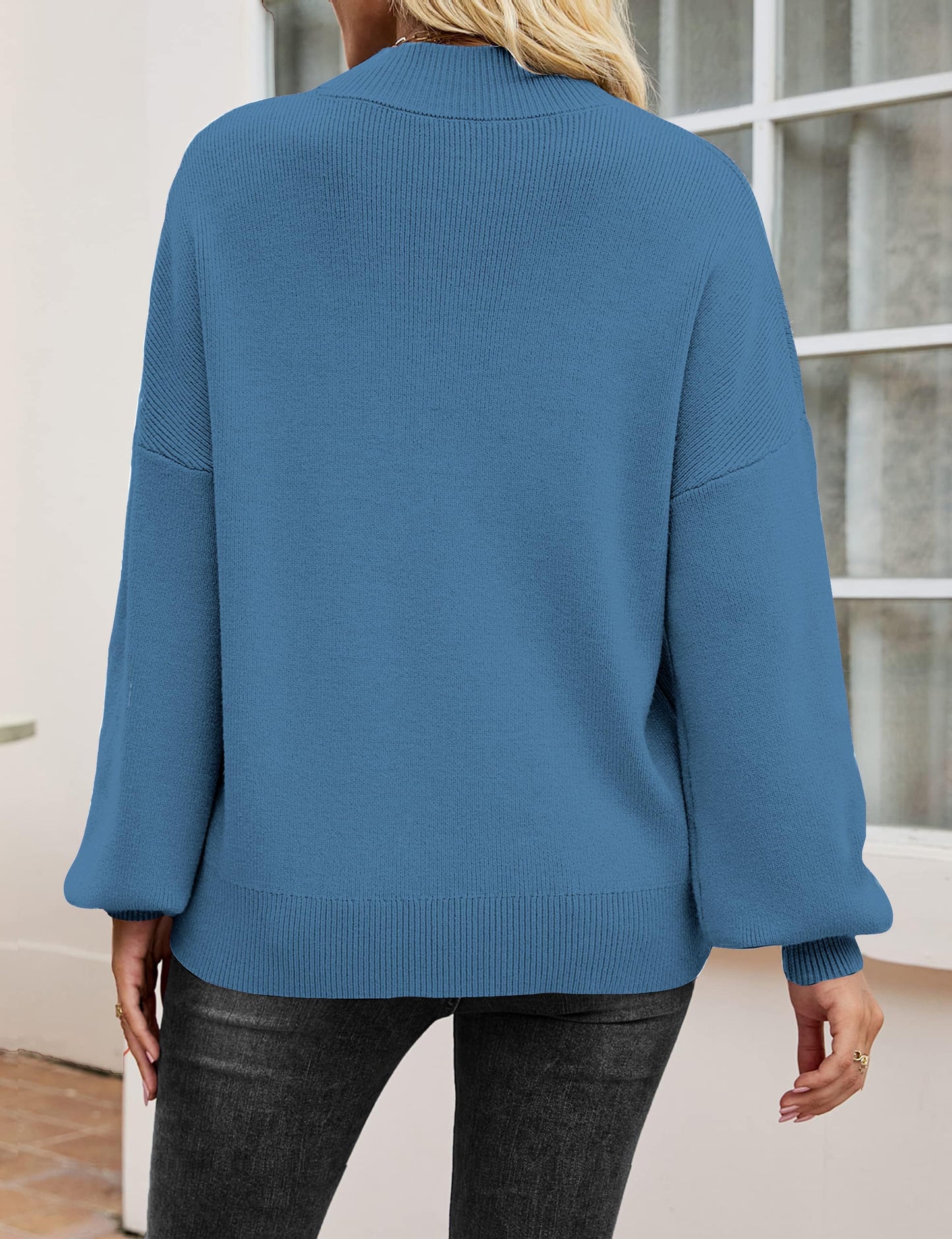 Zeagoo Women’s Puff Sleeve Knit Sweater – Cozy Loose Fit Pullover